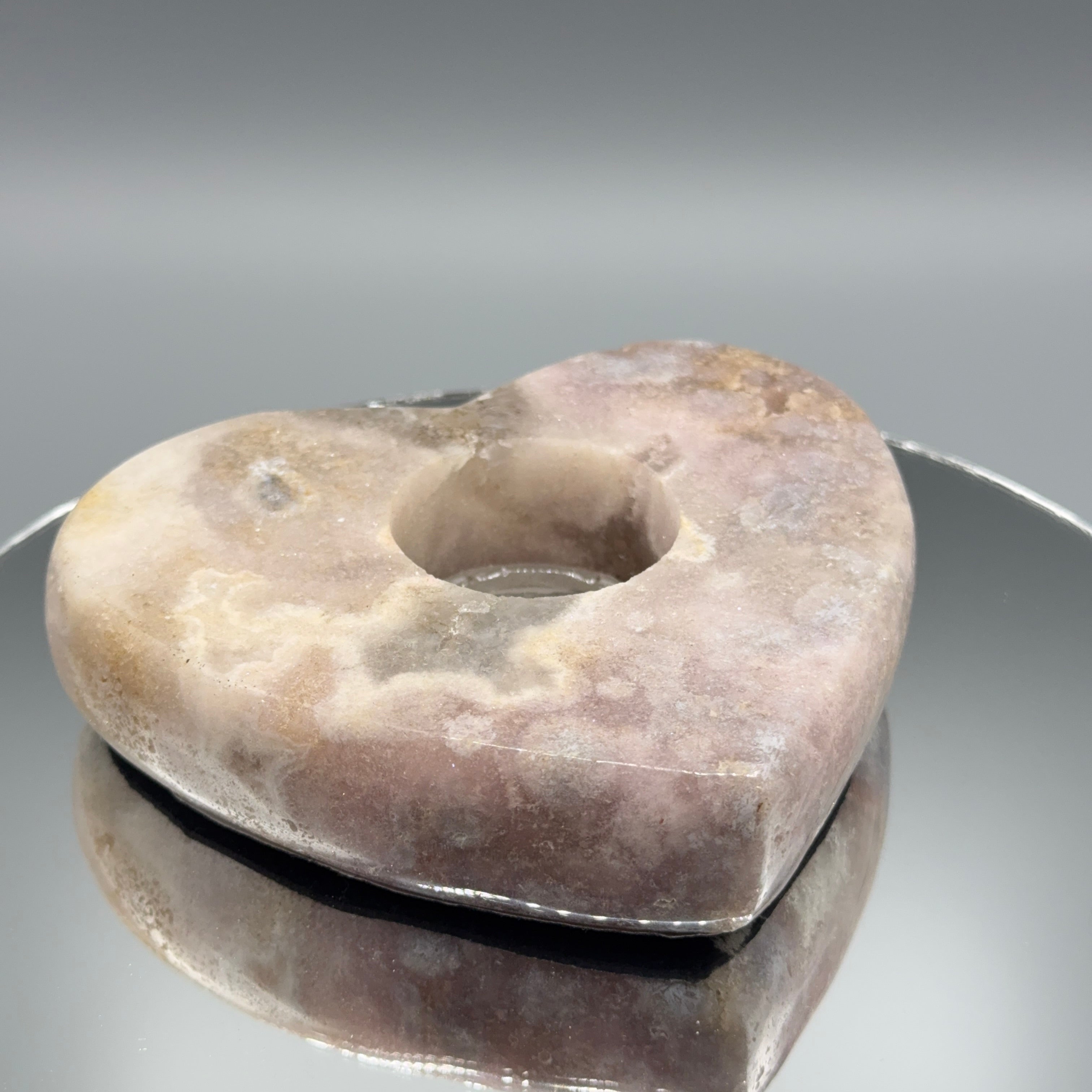 Pink Amethyst Herz Teelichthalter