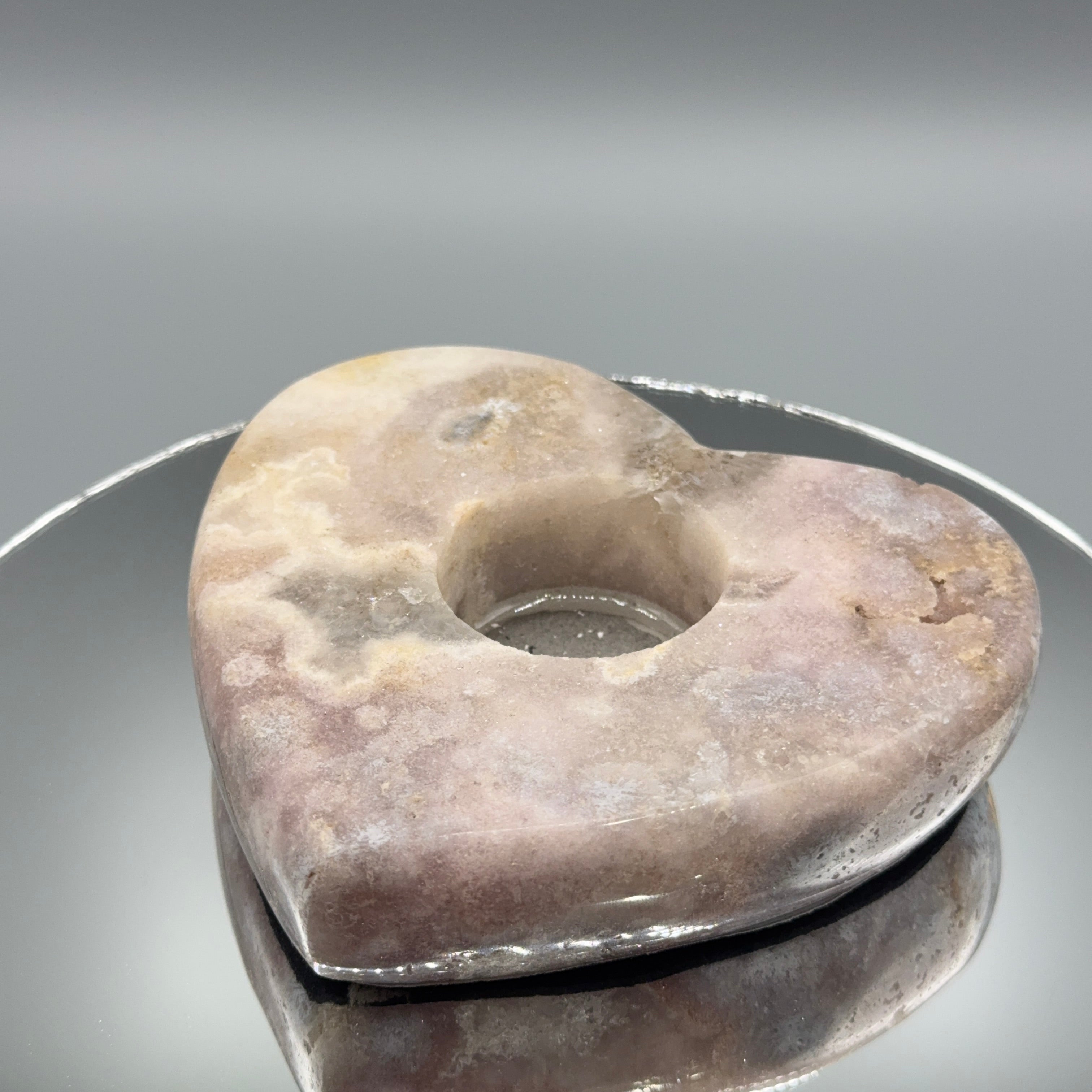 Pink Amethyst Herz Teelichthalter