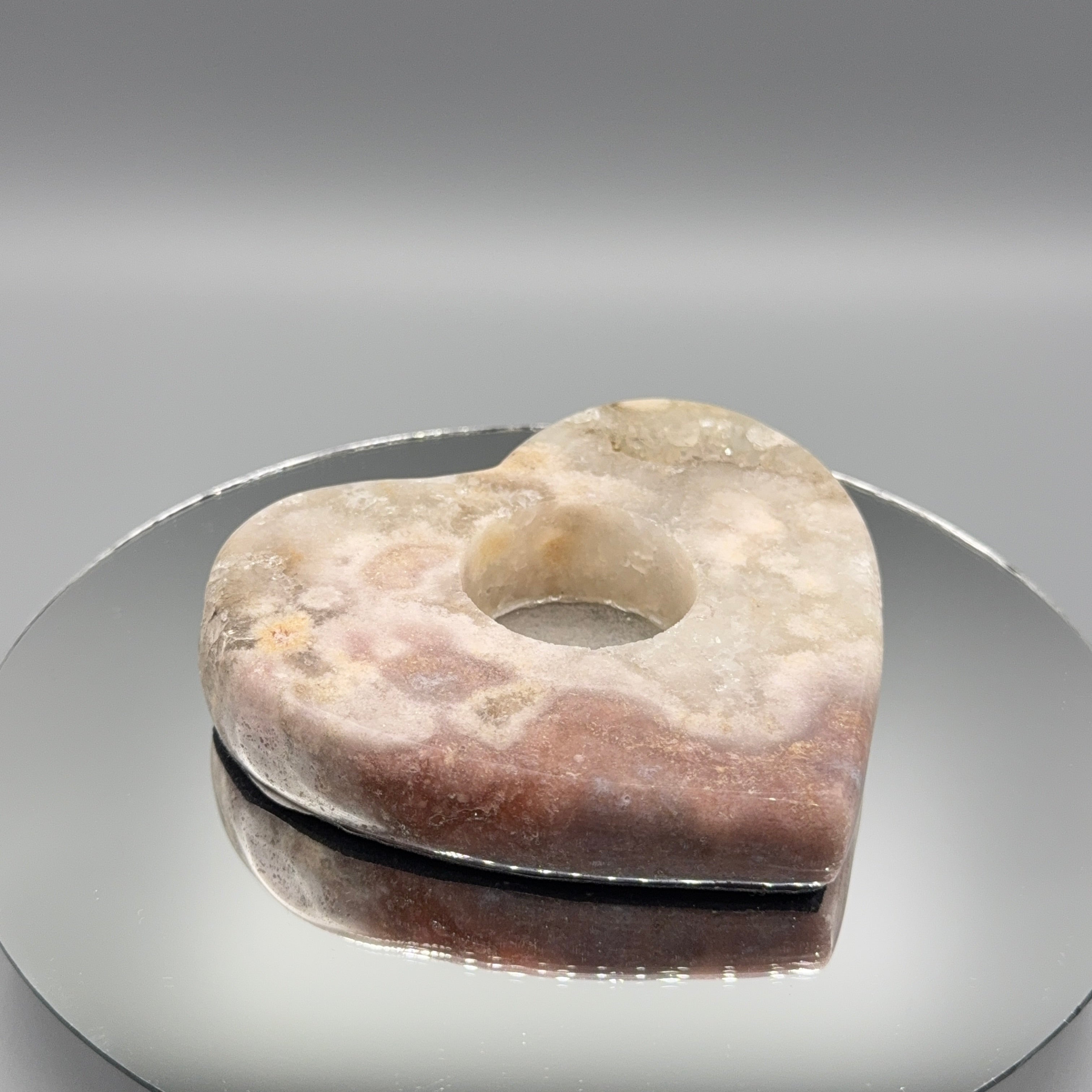 Pink Amethyst Herz Teelichthalter