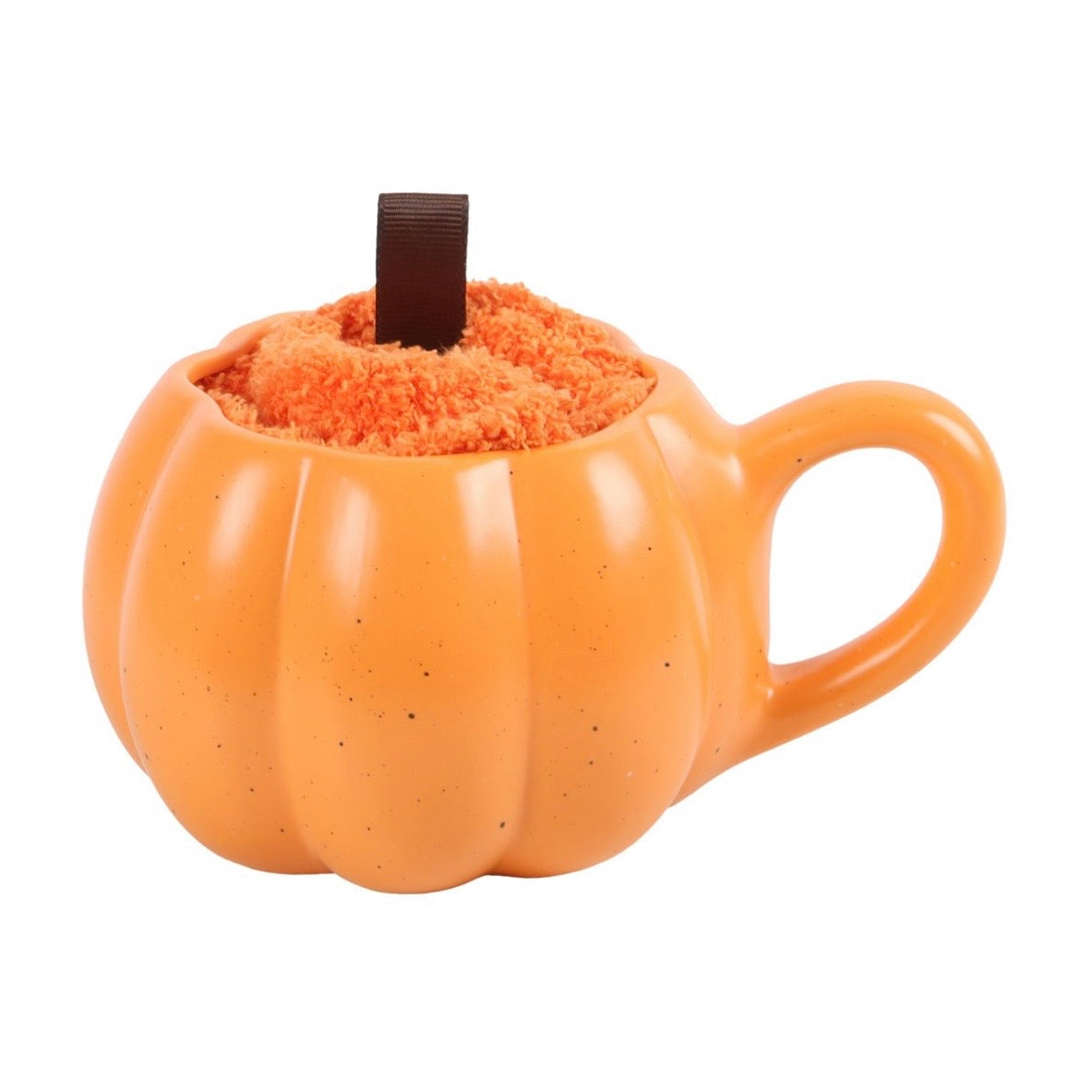 Kürbistasse mit Kuschelsocken – Orange