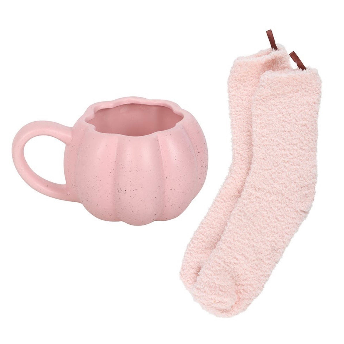 Kürbistasse mit Kuschelsocken – Rosa