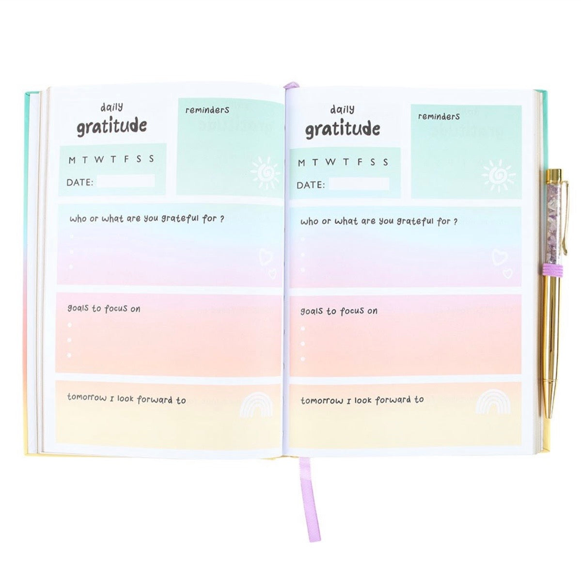 Dankbarkeitstagebuch mit Amethyst-Stift