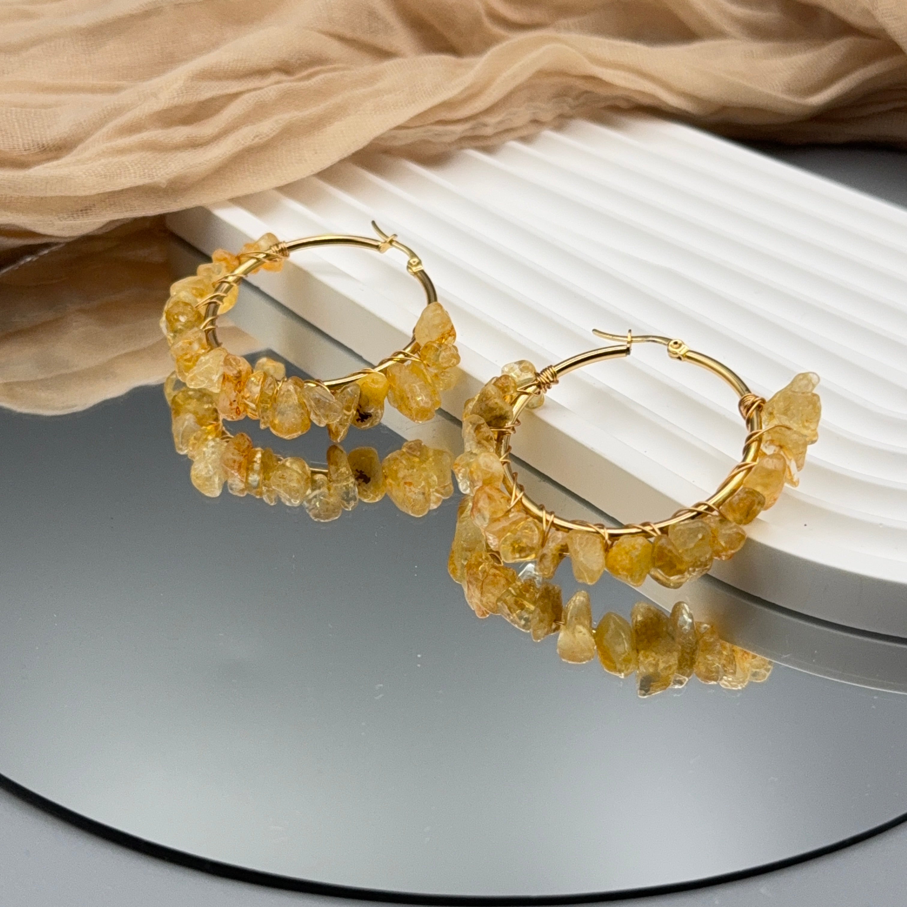 Citrin Ohrringe – gold