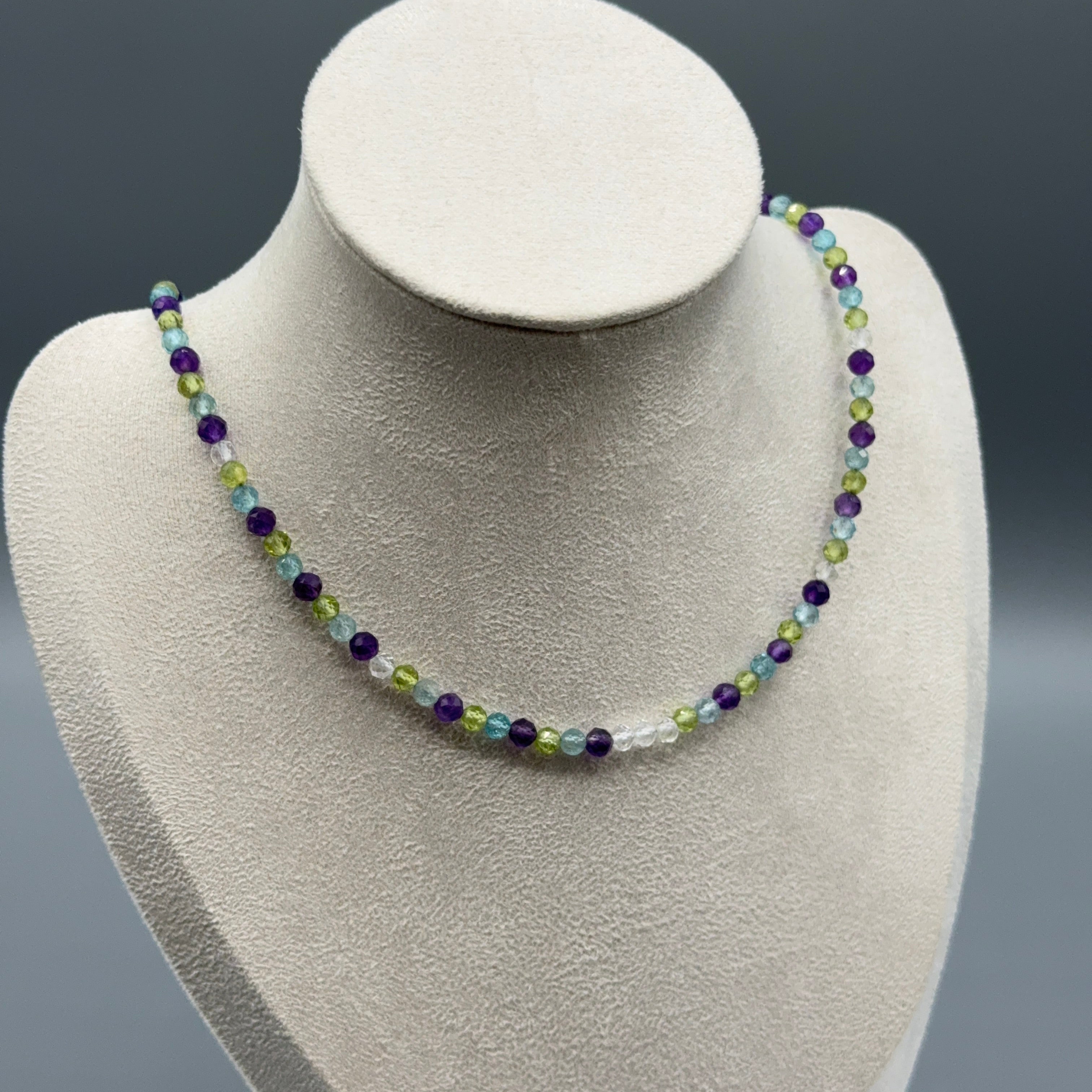 Perdiot-Apatit-Amethyst Choker