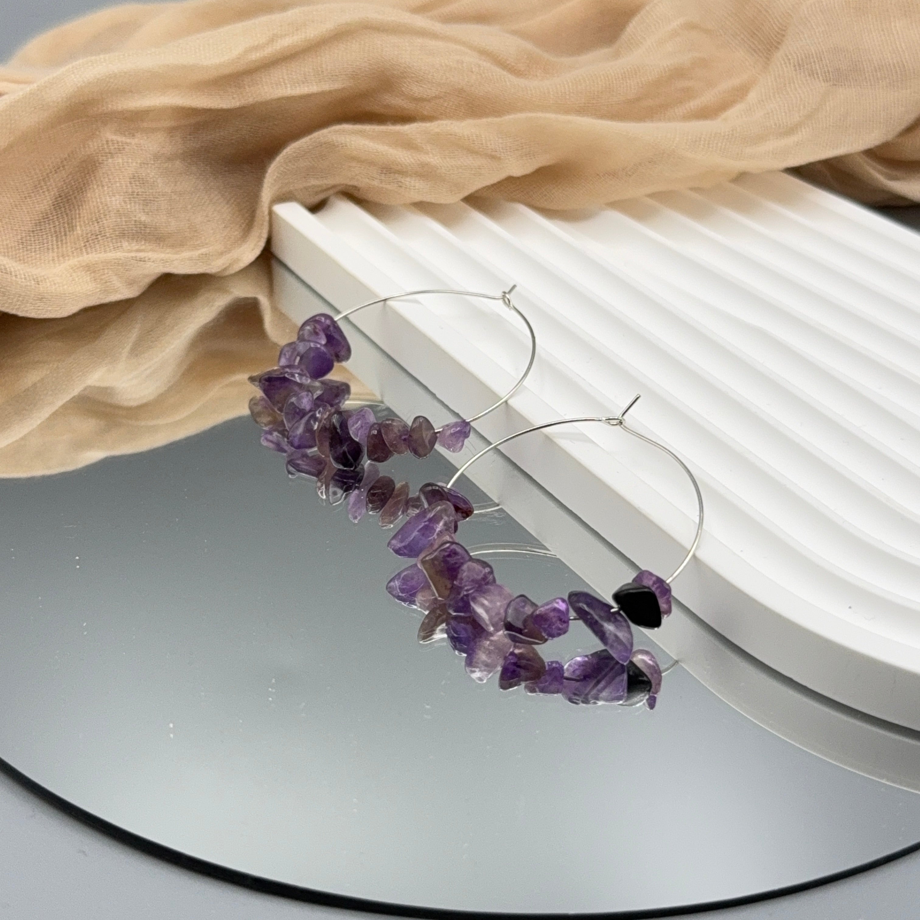 Amethyst Ohrringe -silber