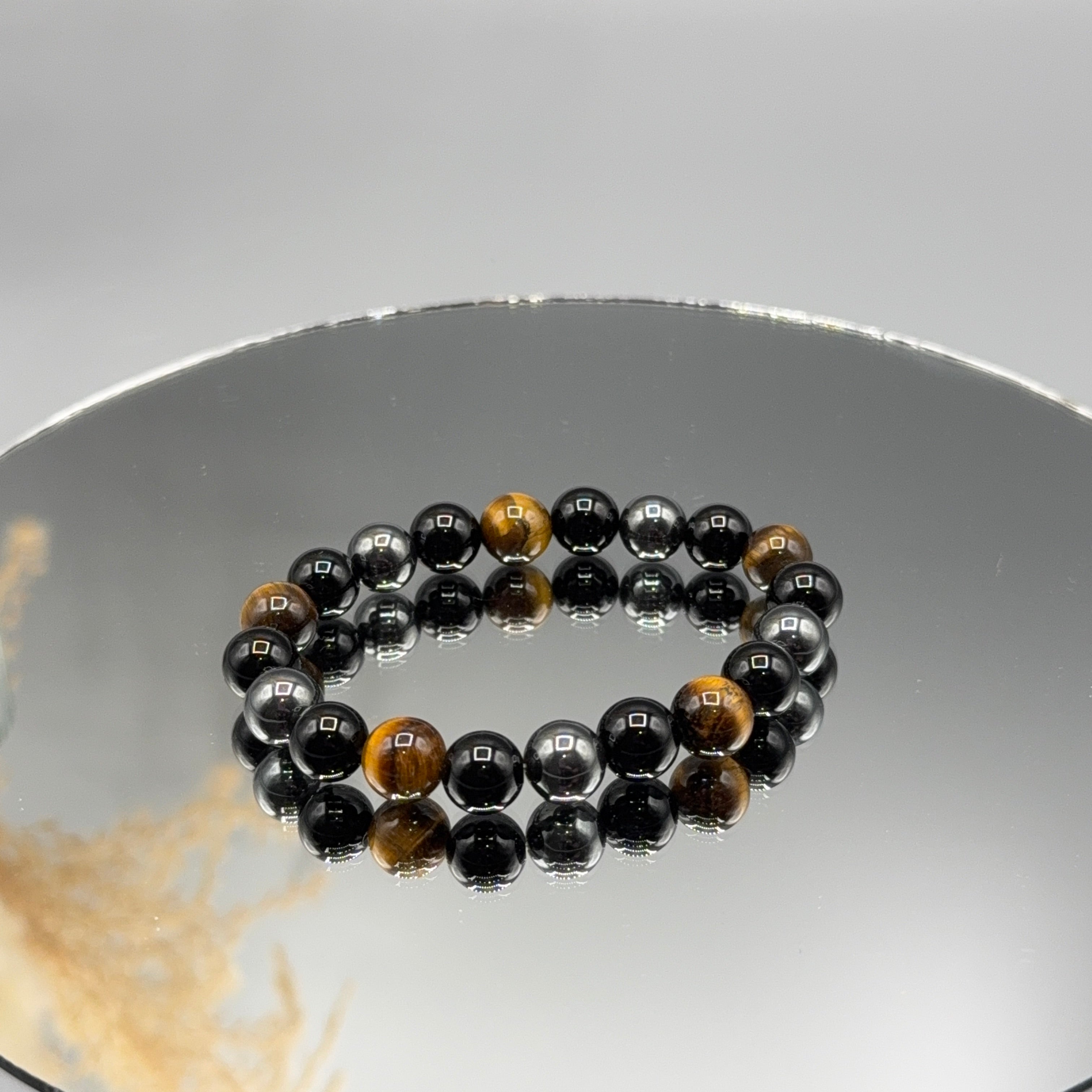 Herrenarmband Tigerauge - Onyx - Hämatit