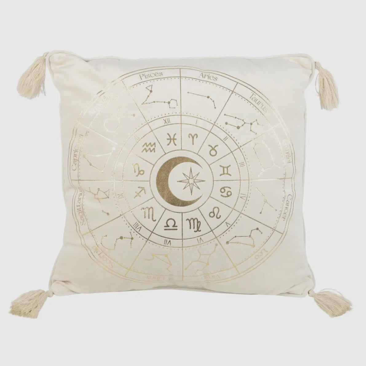 Kissen „Astrology Wheel“ – Creme