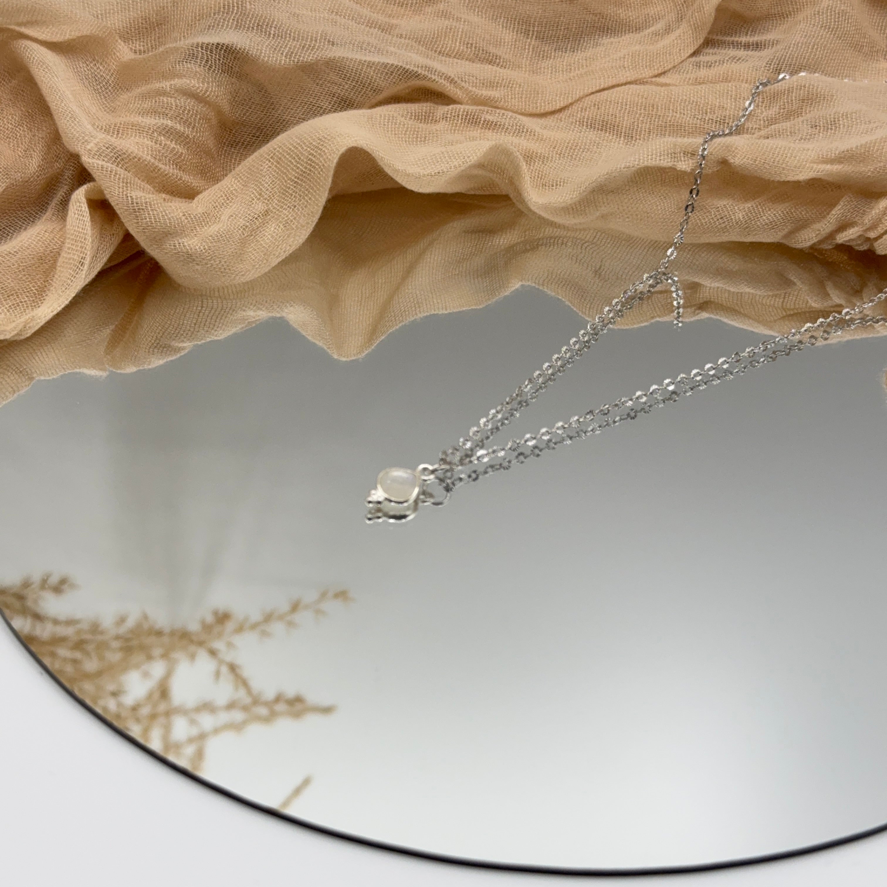 Mondtsein Kette - Choker -silber