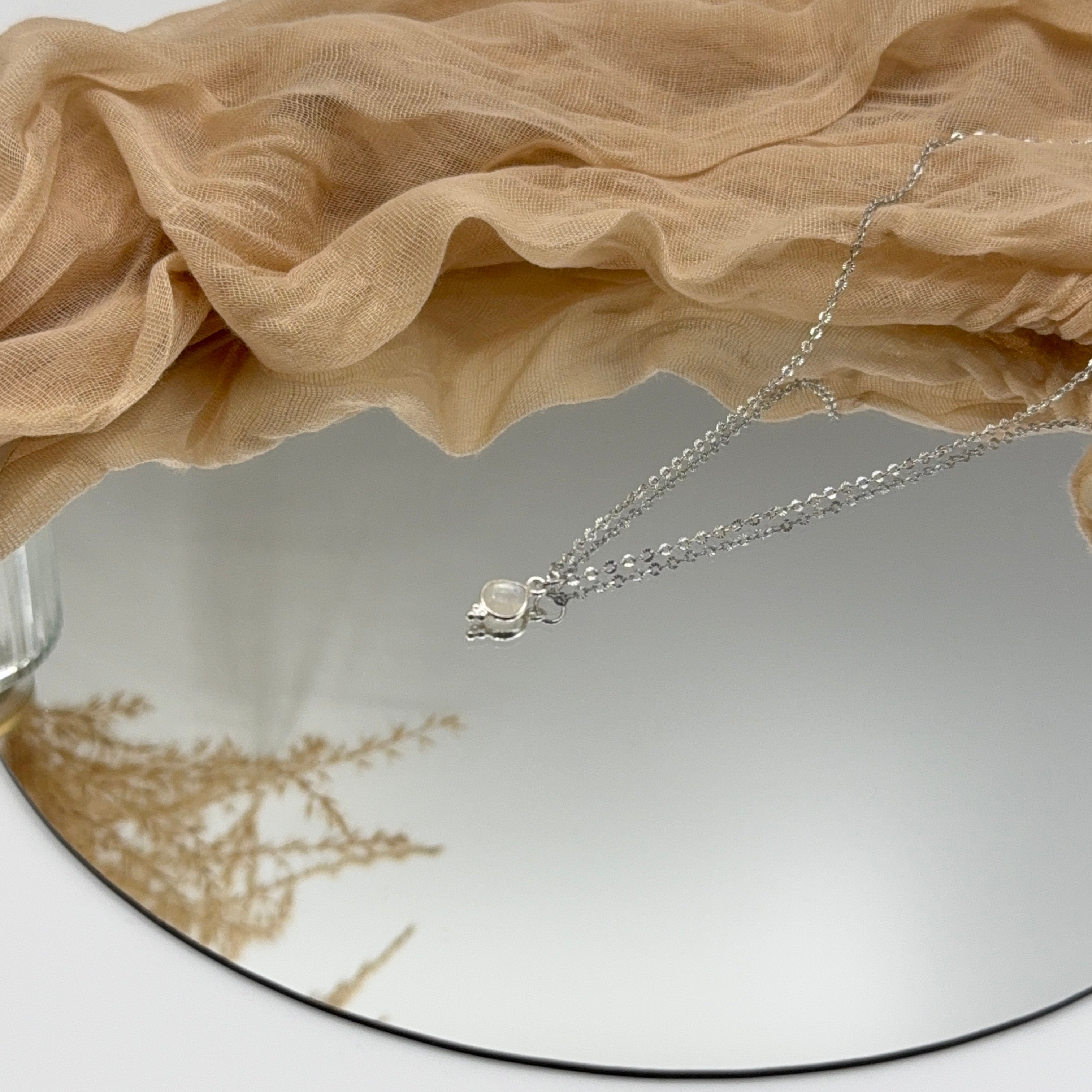 Mondtsein Kette - Choker -silber