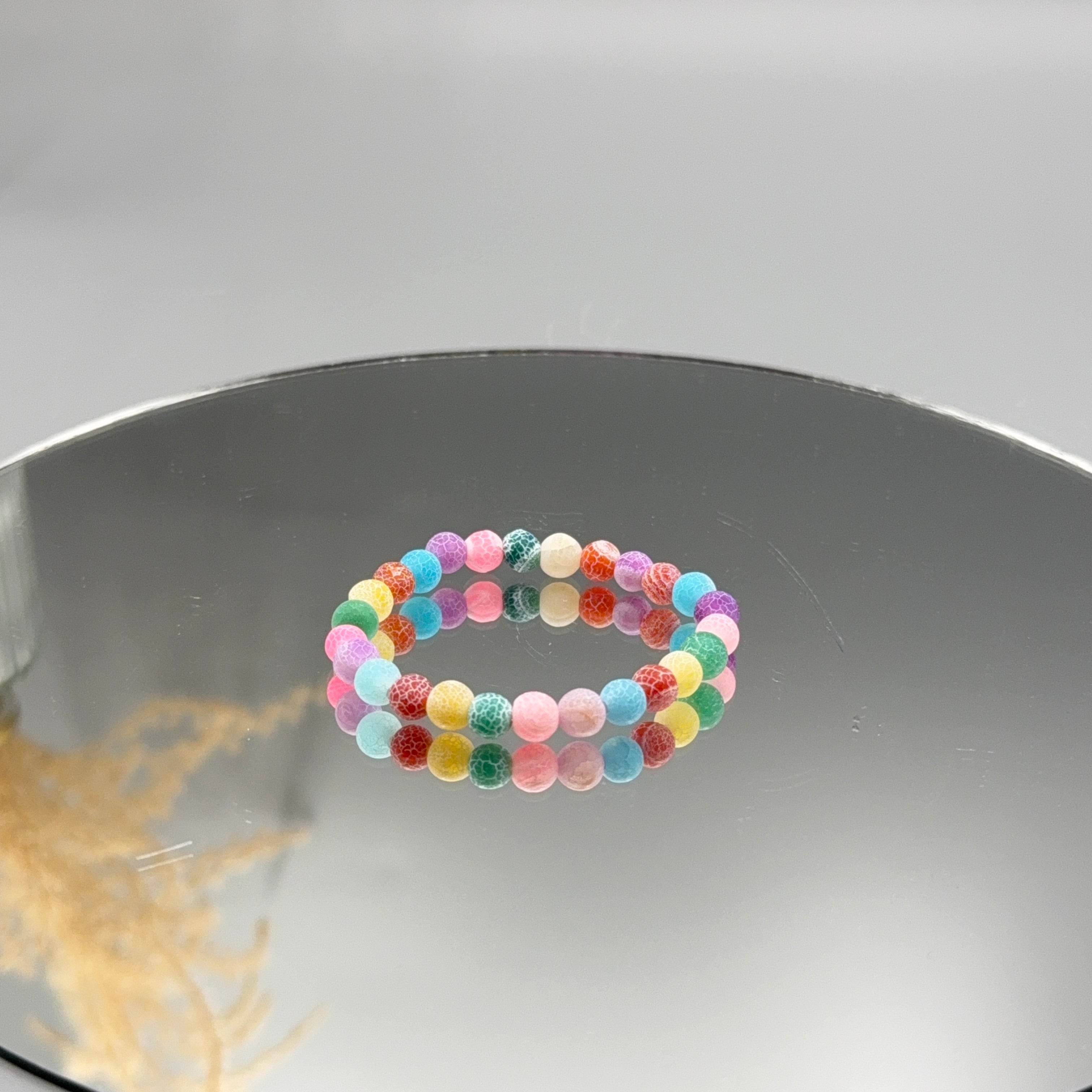 Bunter Achat matt Kinderarmband