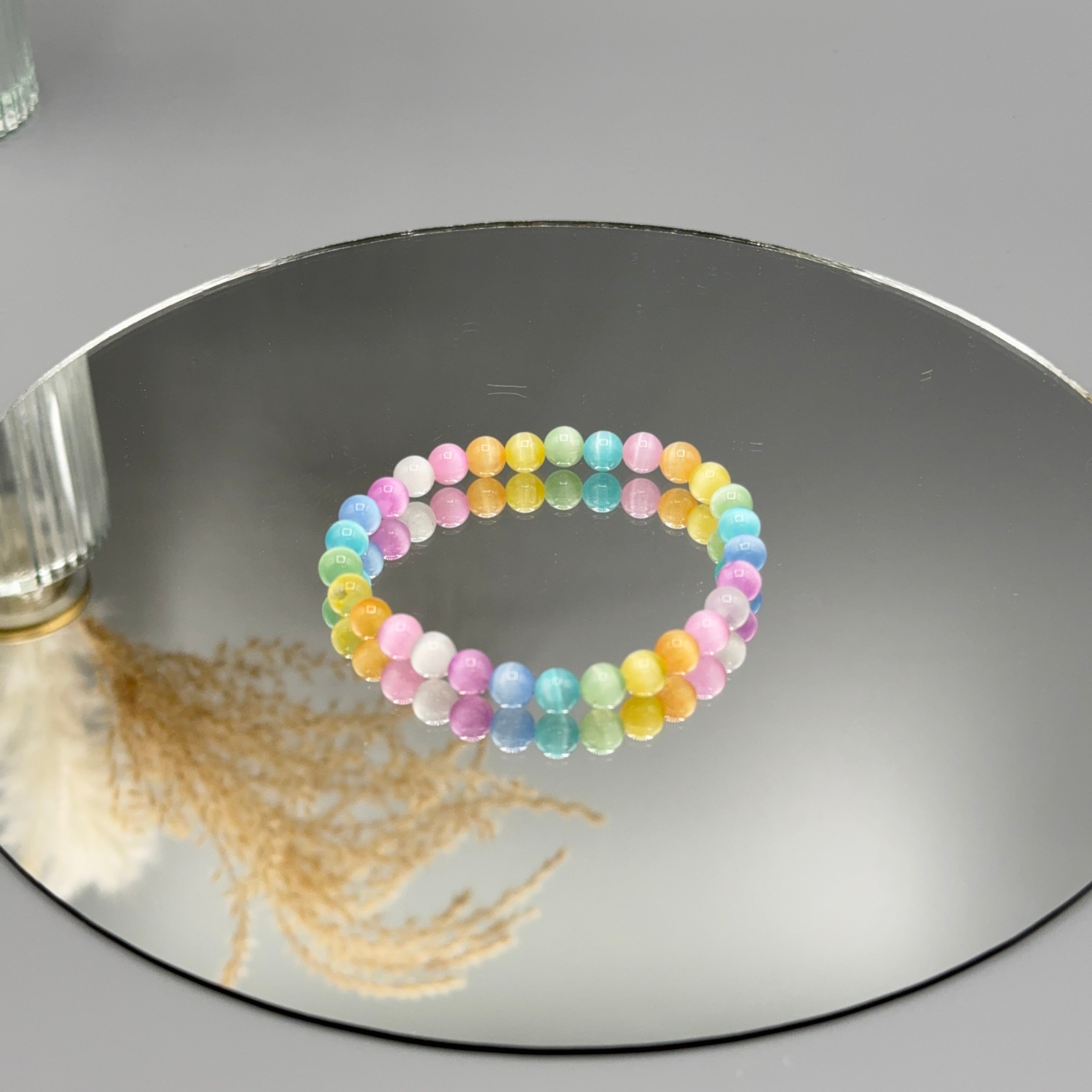 Regenbogenarmband - Selenit bunt