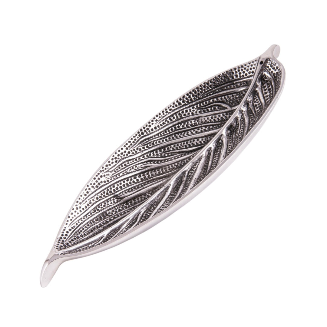 Räucherstäbchenhalter Blatt – Silber