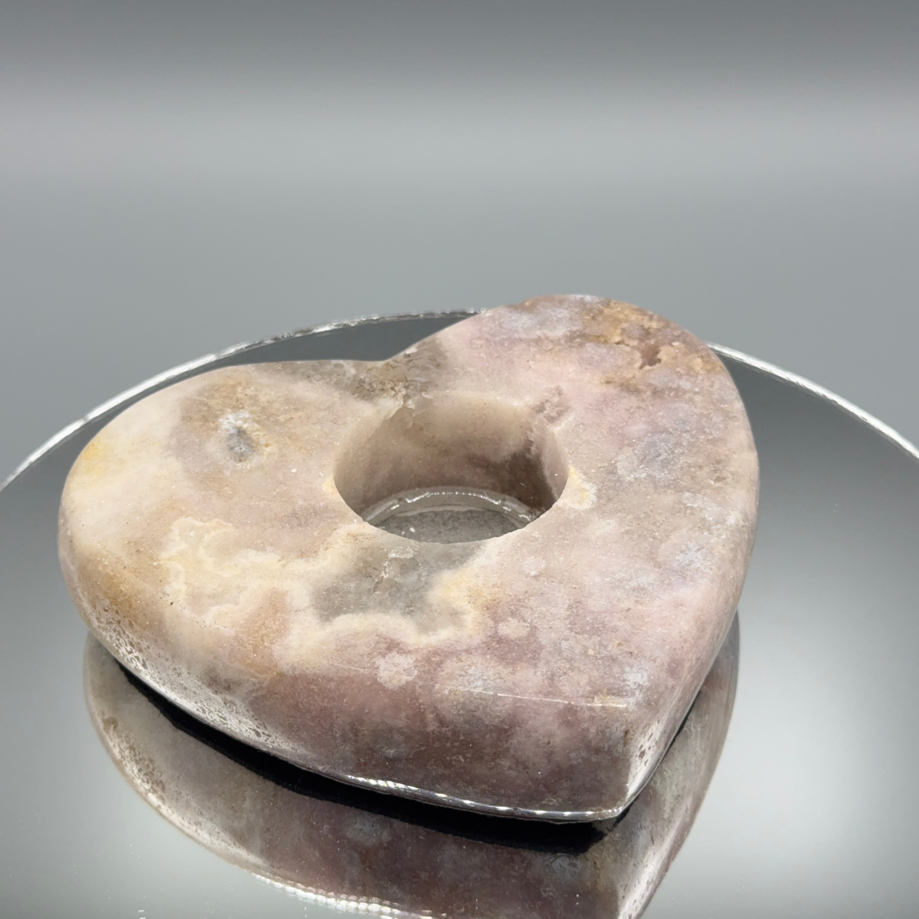 Pink Amethyst Herz Teelichthalter