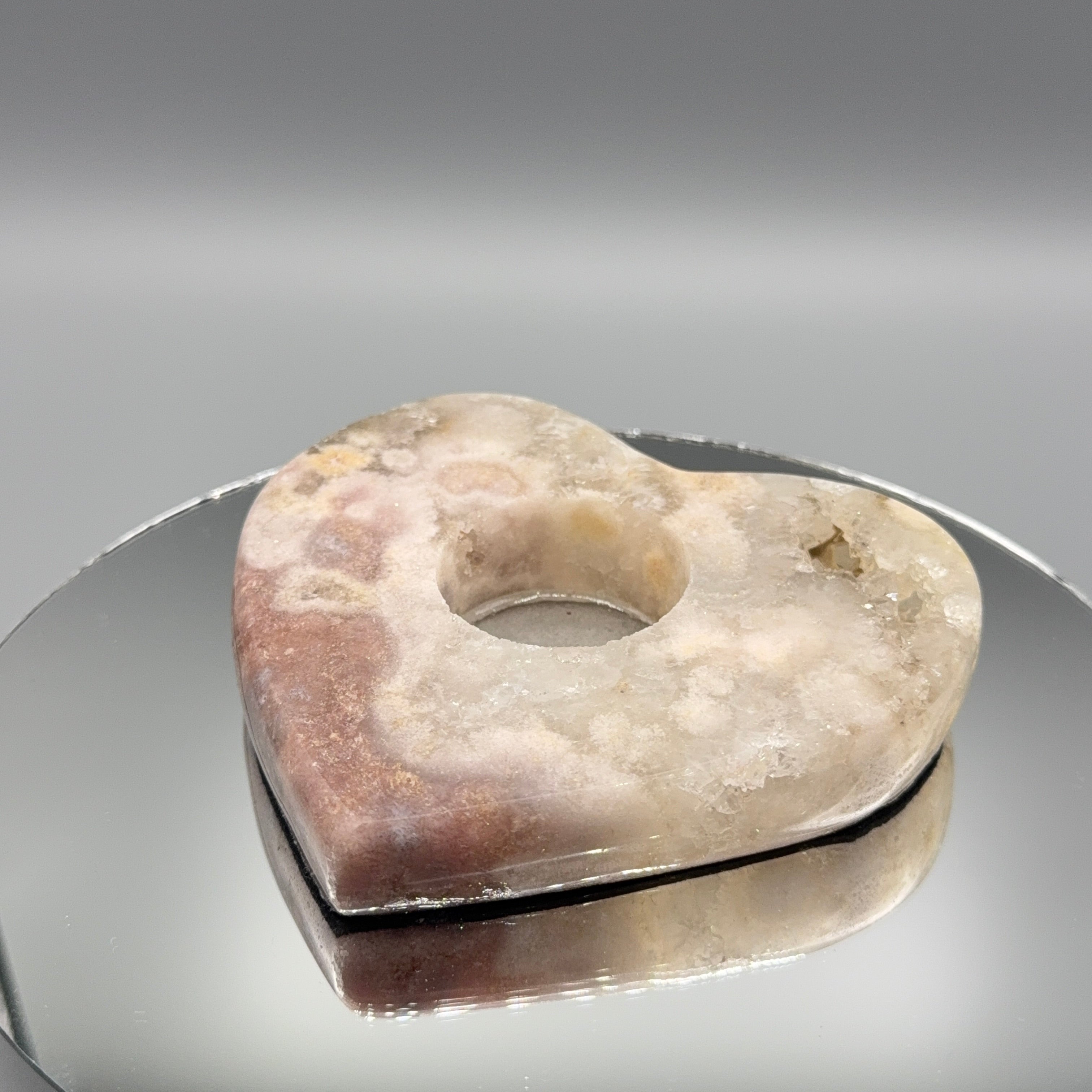 Pink Amethyst Herz Teelichthalter