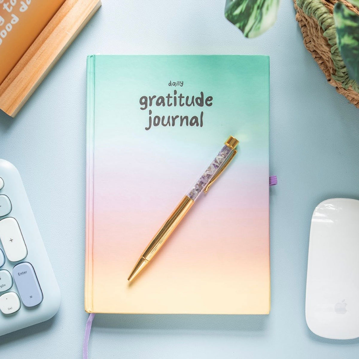 Dankbarkeitstagebuch mit Amethyst-Stift