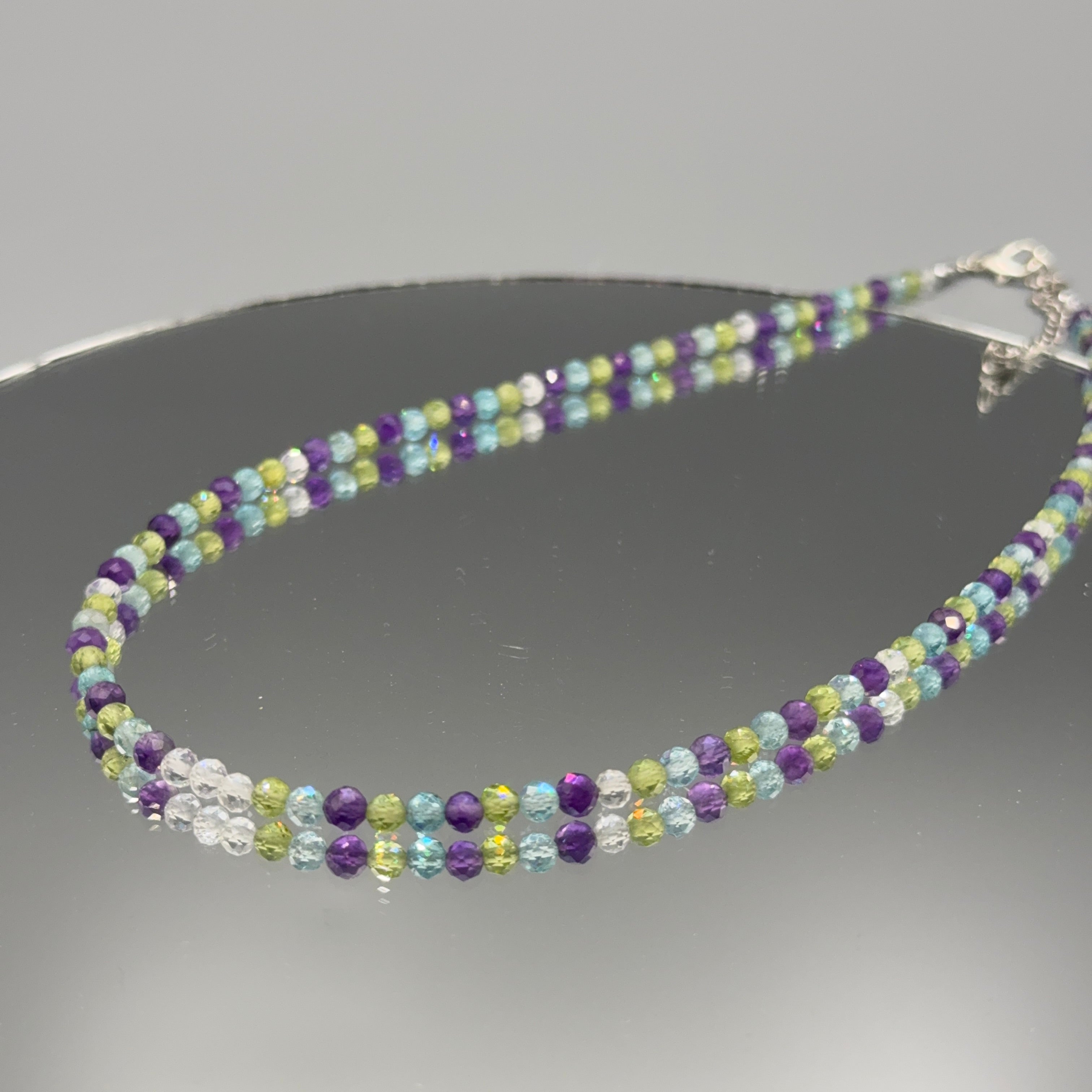Perdiot-Apatit-Amethyst Choker