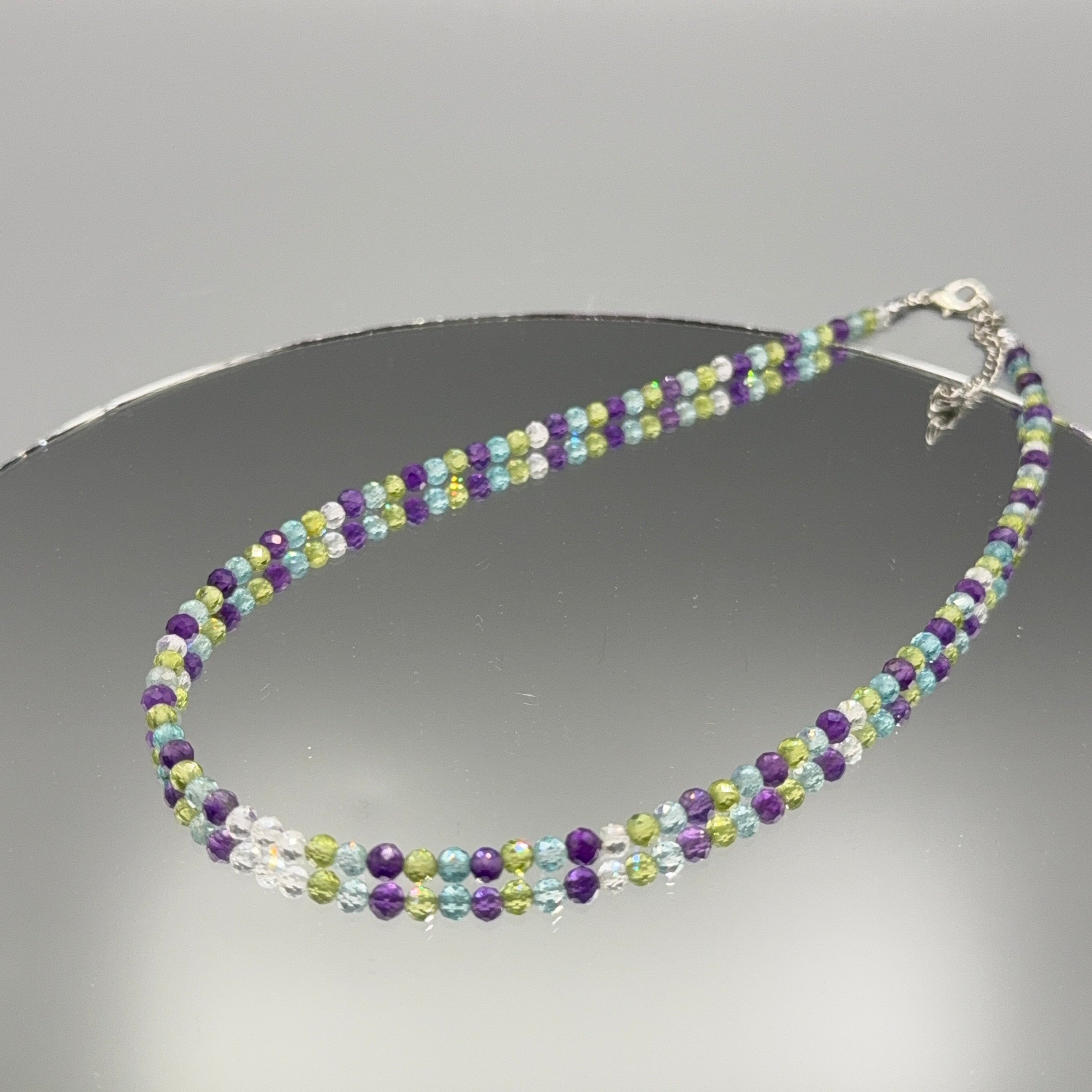 Perdiot-Apatit-Amethyst Choker