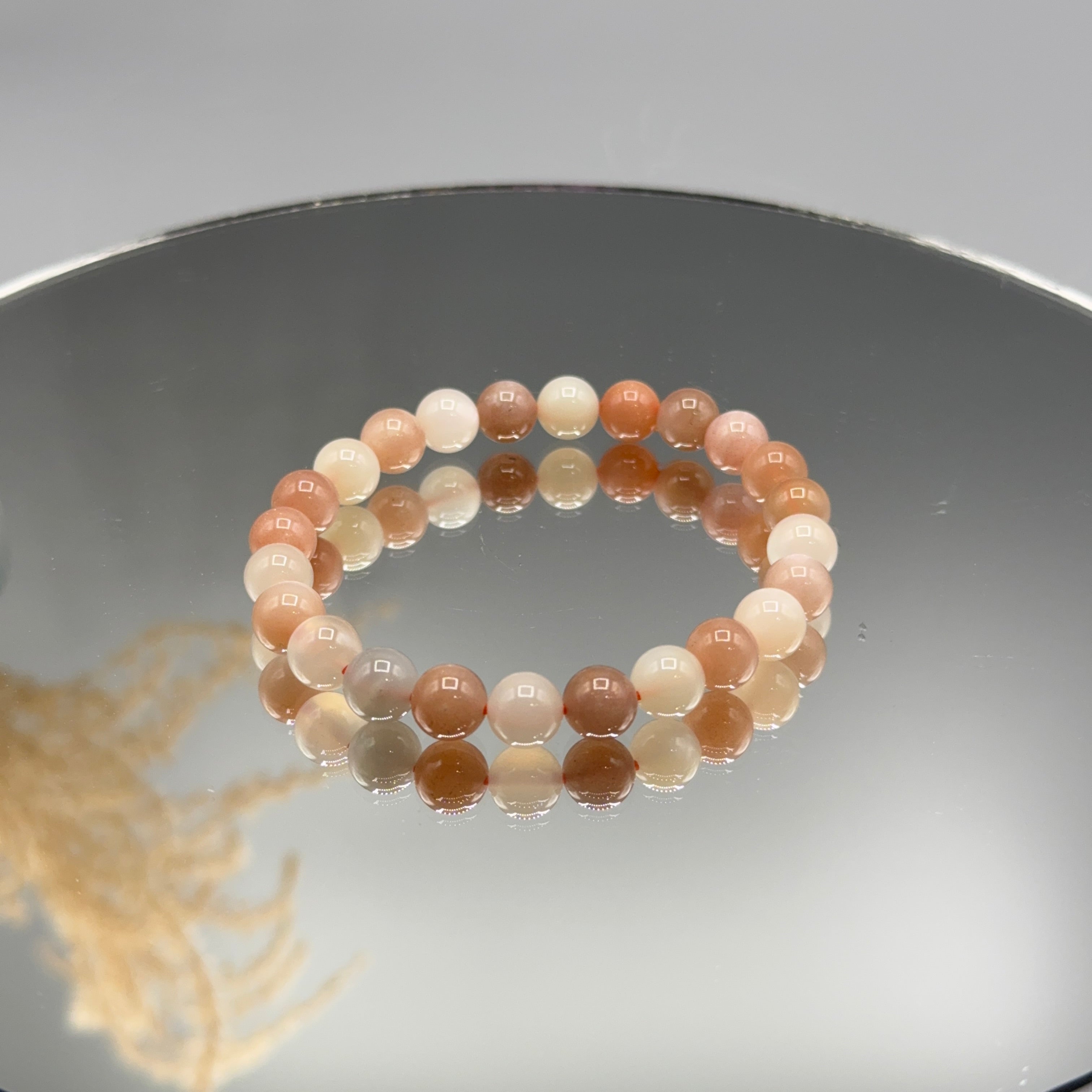 Pfirsich-Mondstein Armband