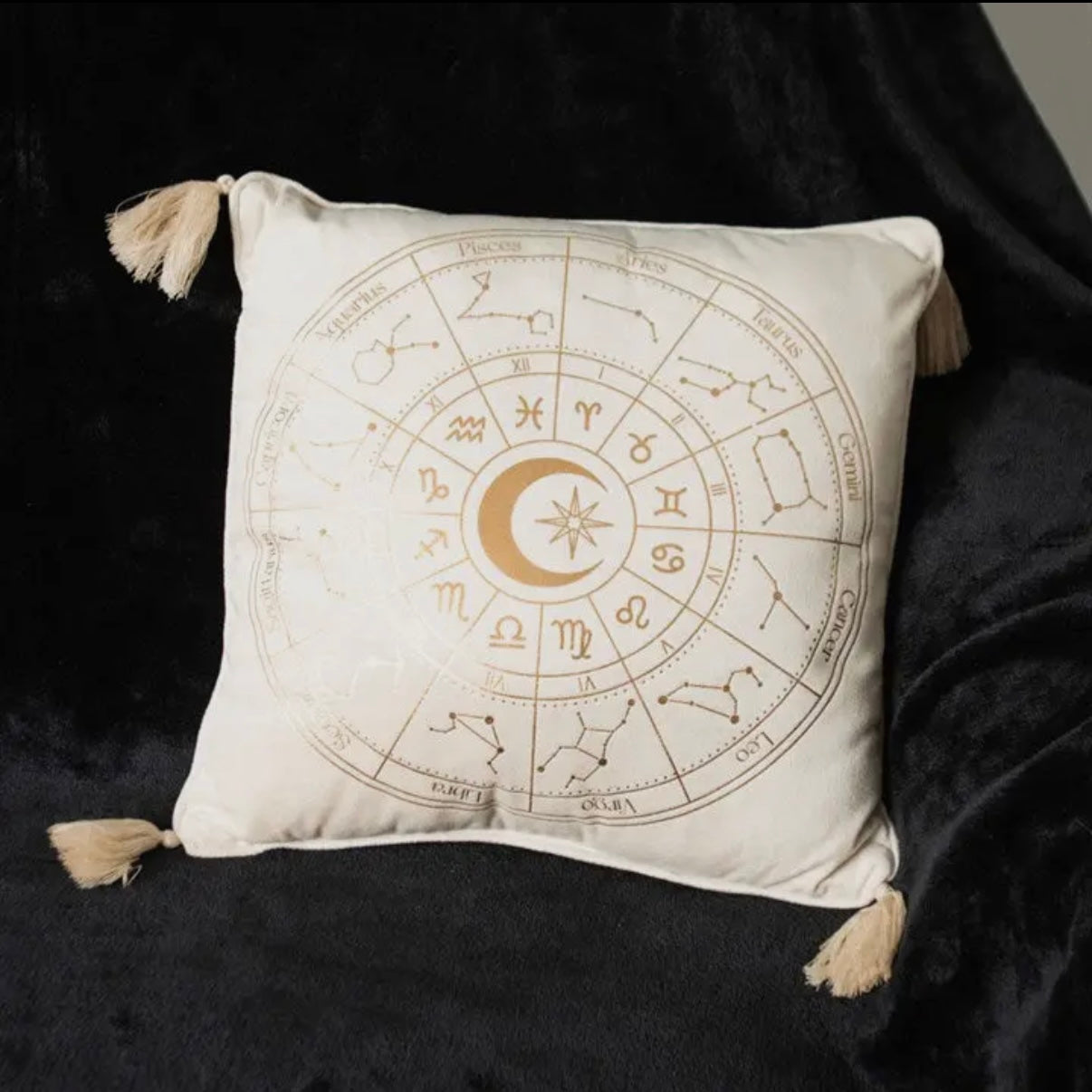 Kissen „Astrology Wheel“ – Creme