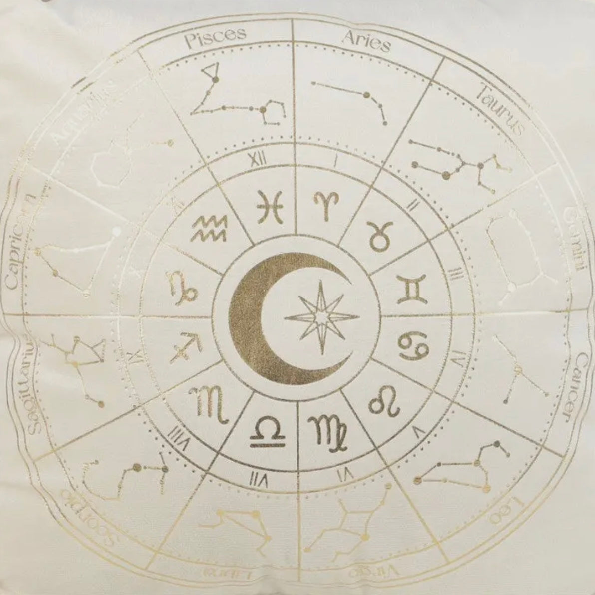 Kissen „Astrology Wheel“ – Creme