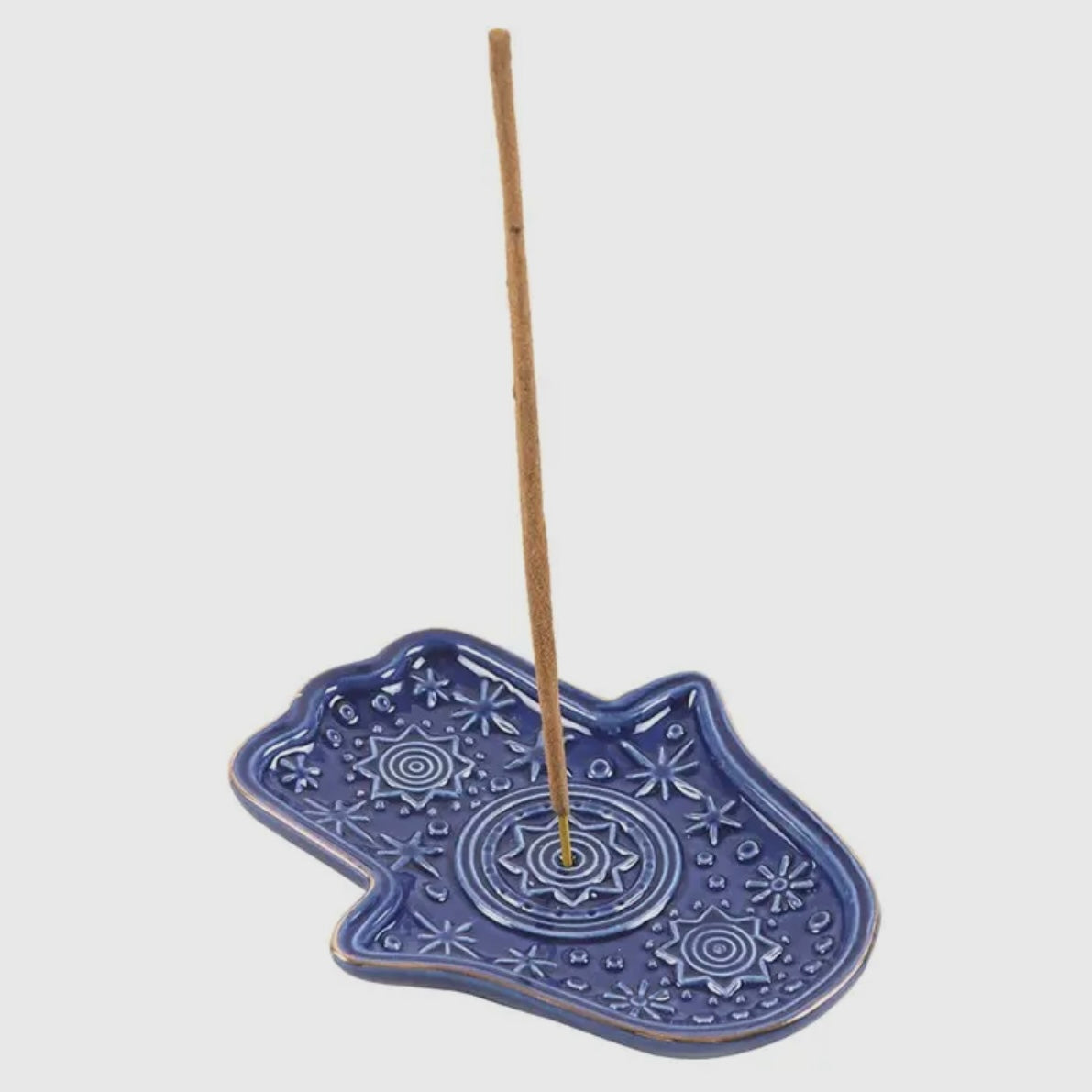 Hamsa-Hand Räucherstäbchenhalter  - Blau