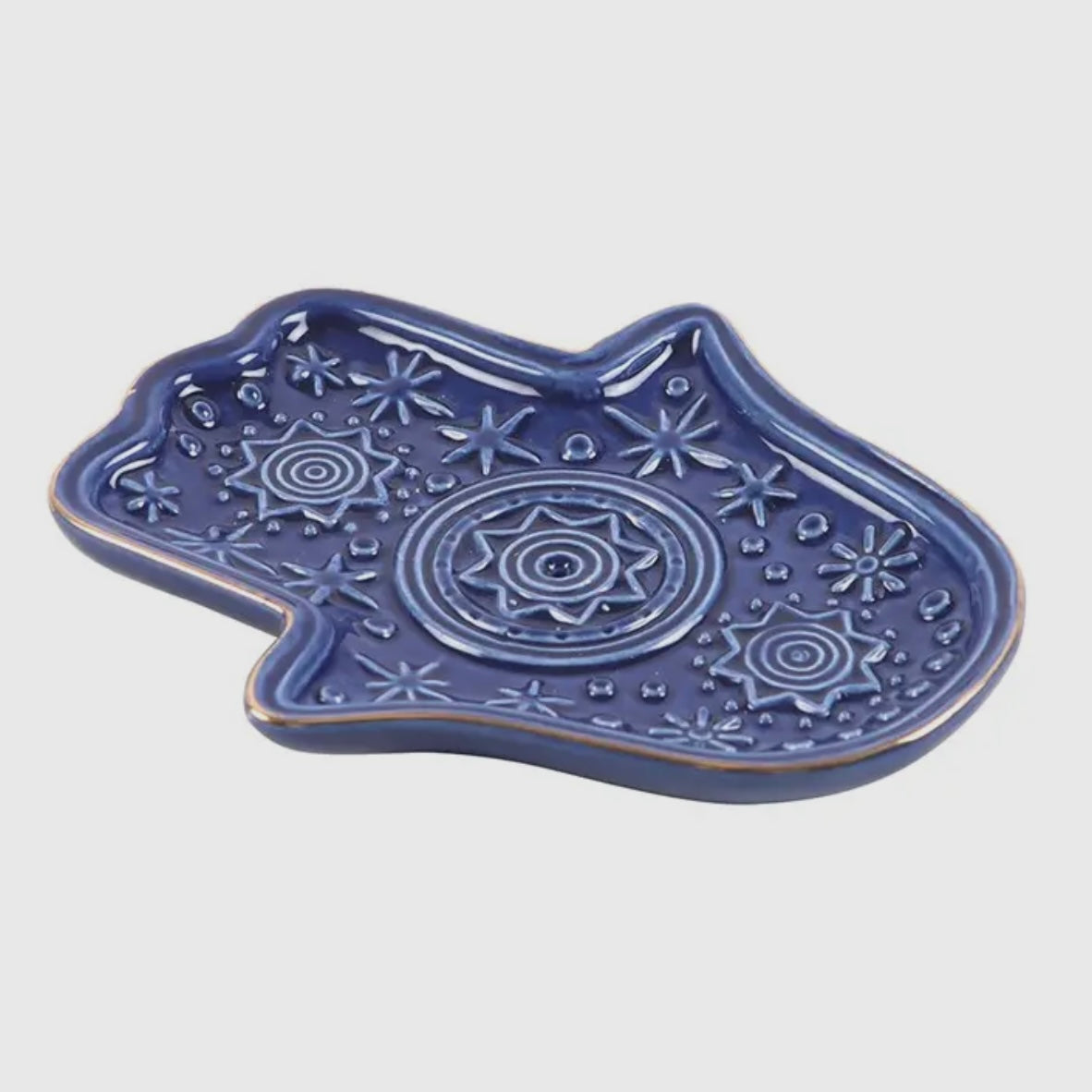 Hamsa-Hand Räucherstäbchenhalter  - Blau