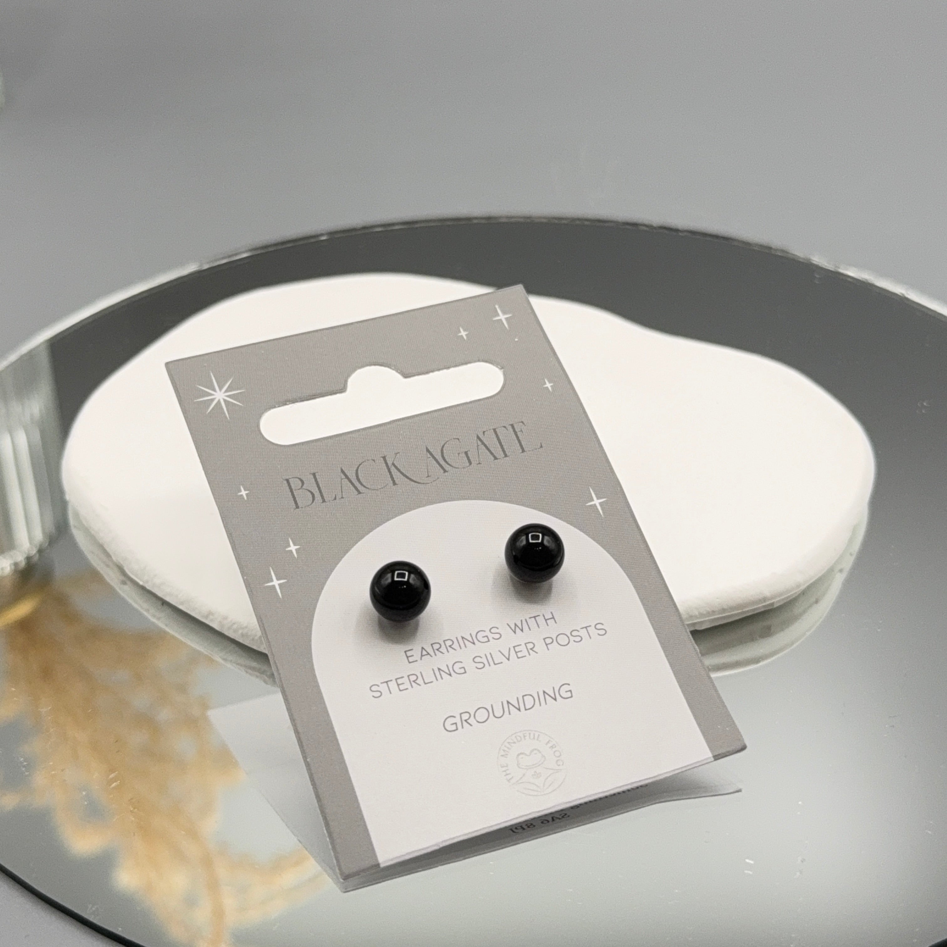 Schwarzer Achat Ohrstecker