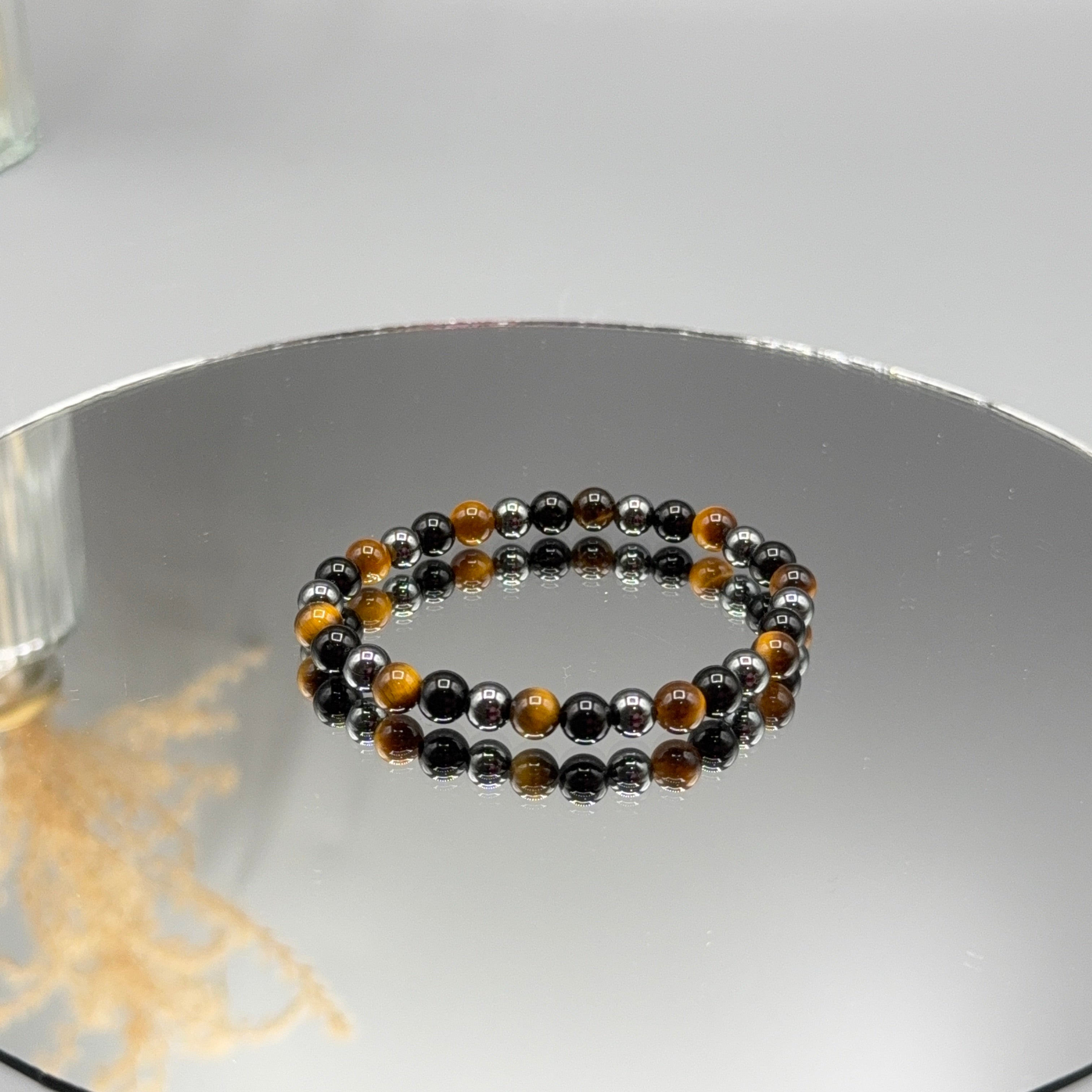 Tigerauge – Obsidian – Hämatit Armband