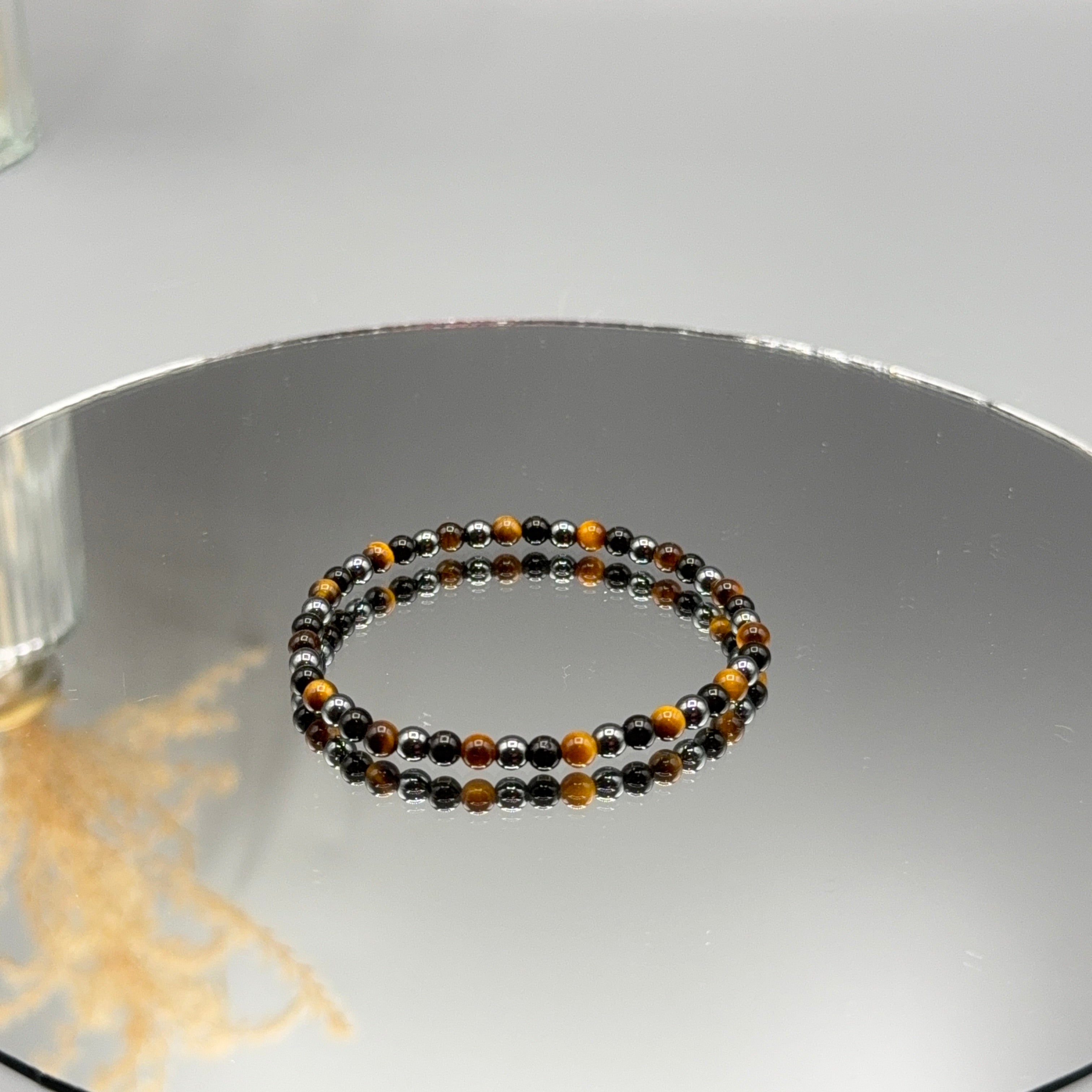 Tigerauge – Obsidian – Hämatit Armband