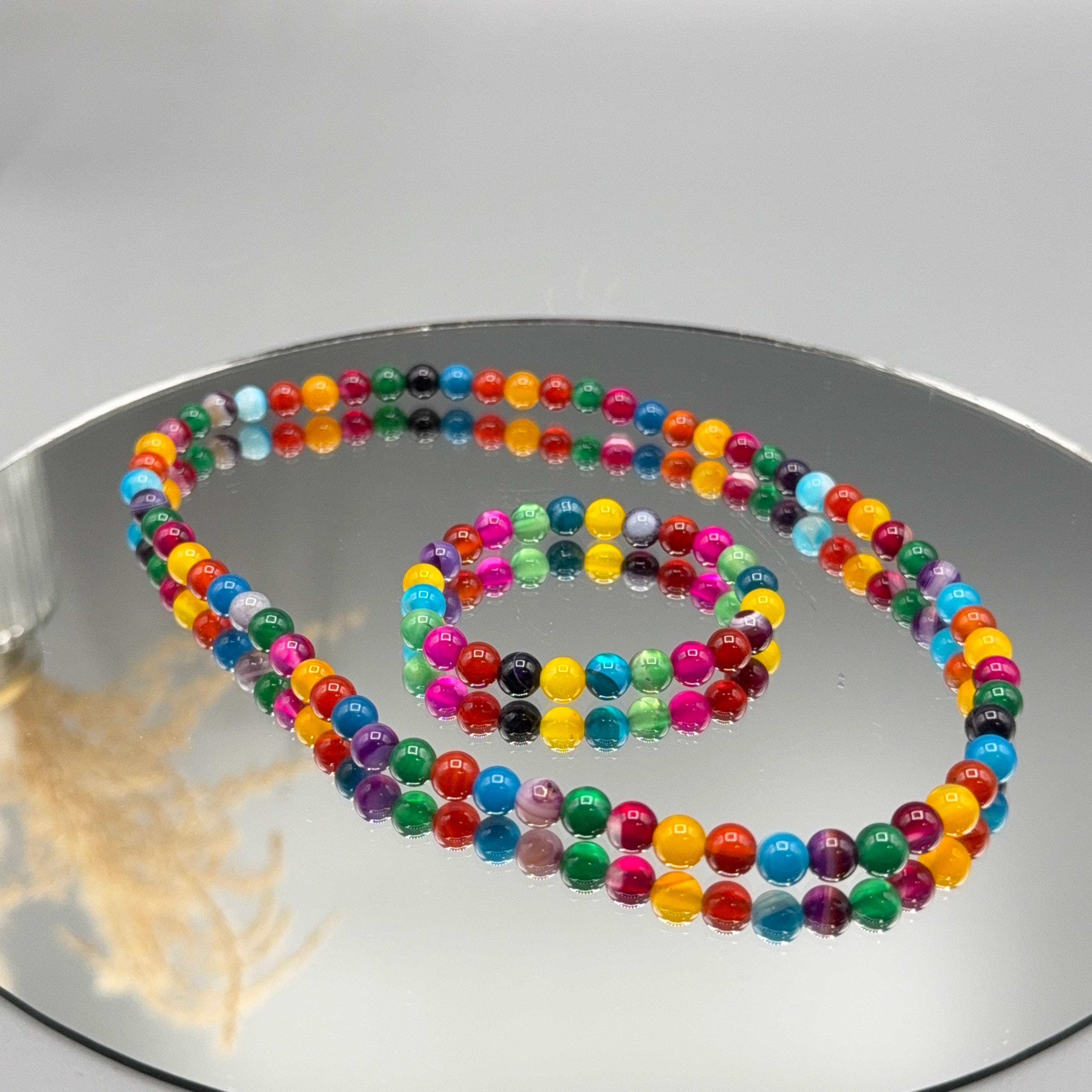 Bunter Achat Kinderschmuck Set