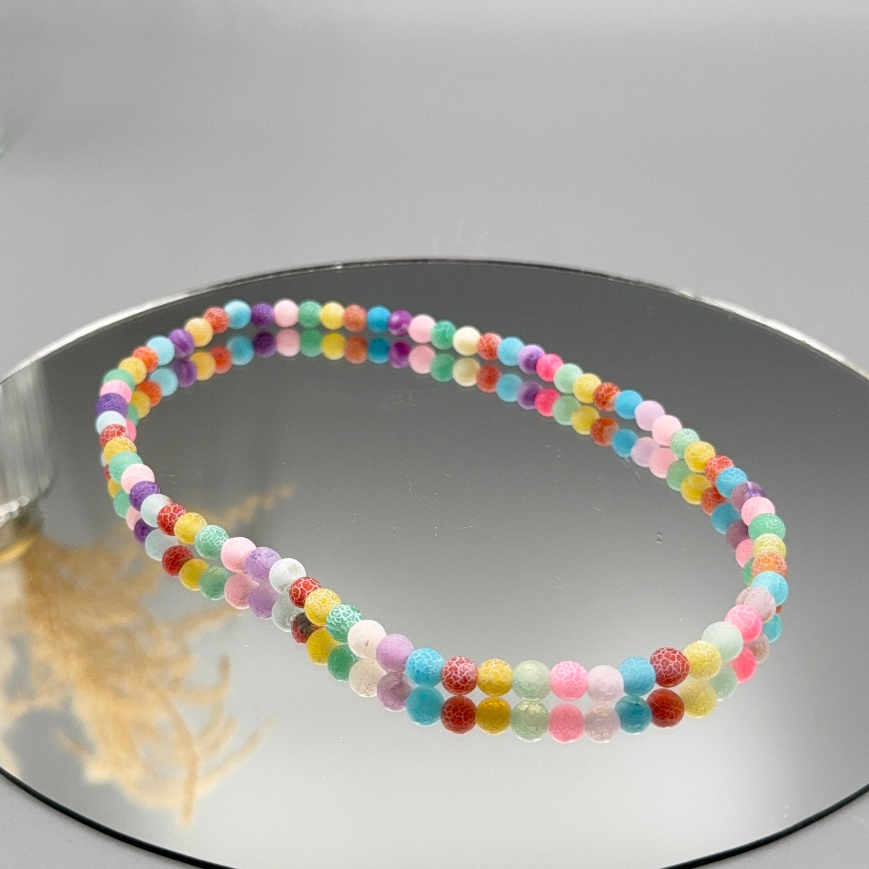 Bunter Achat matt Kinderschmuck Set