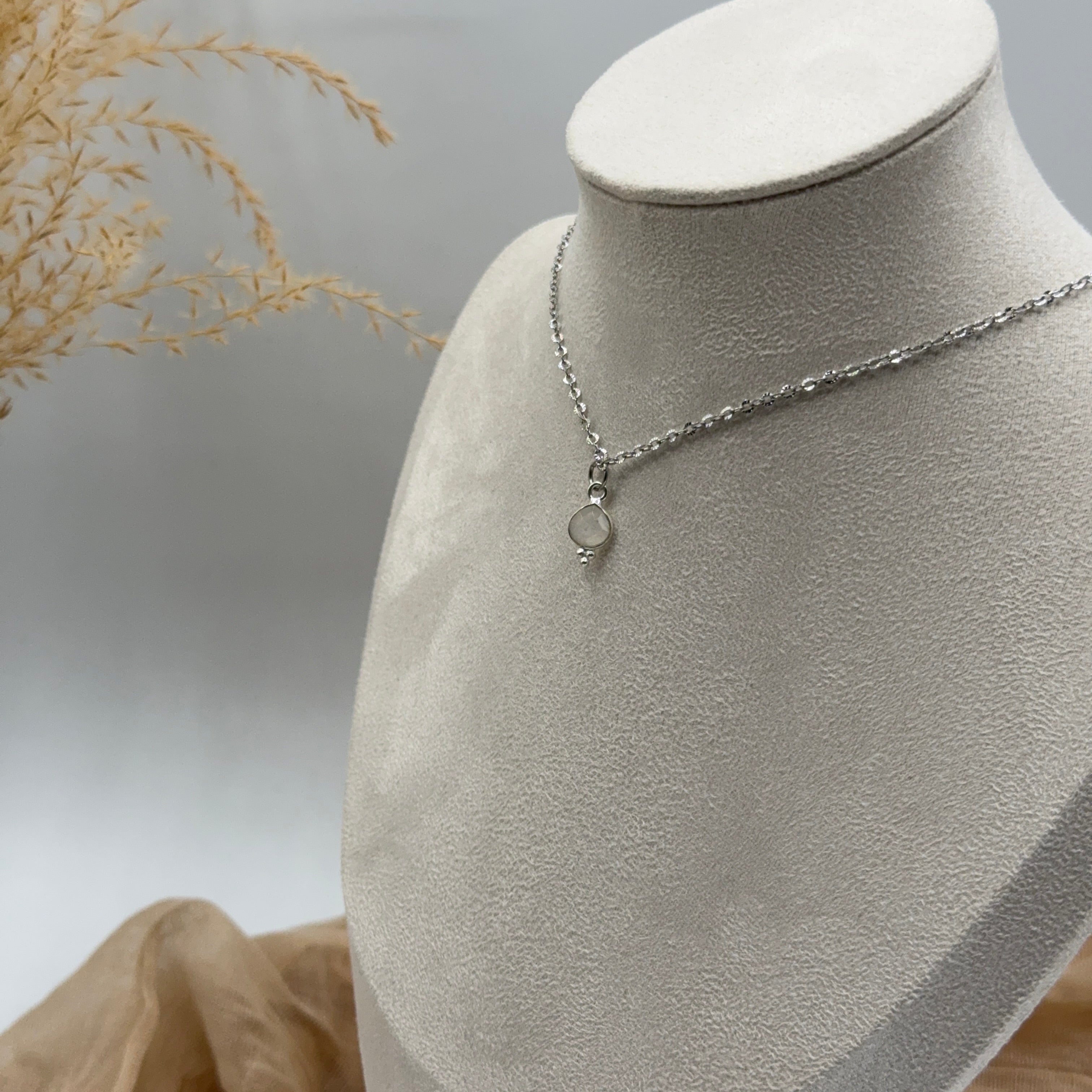 Mondtsein Kette - Choker -silber