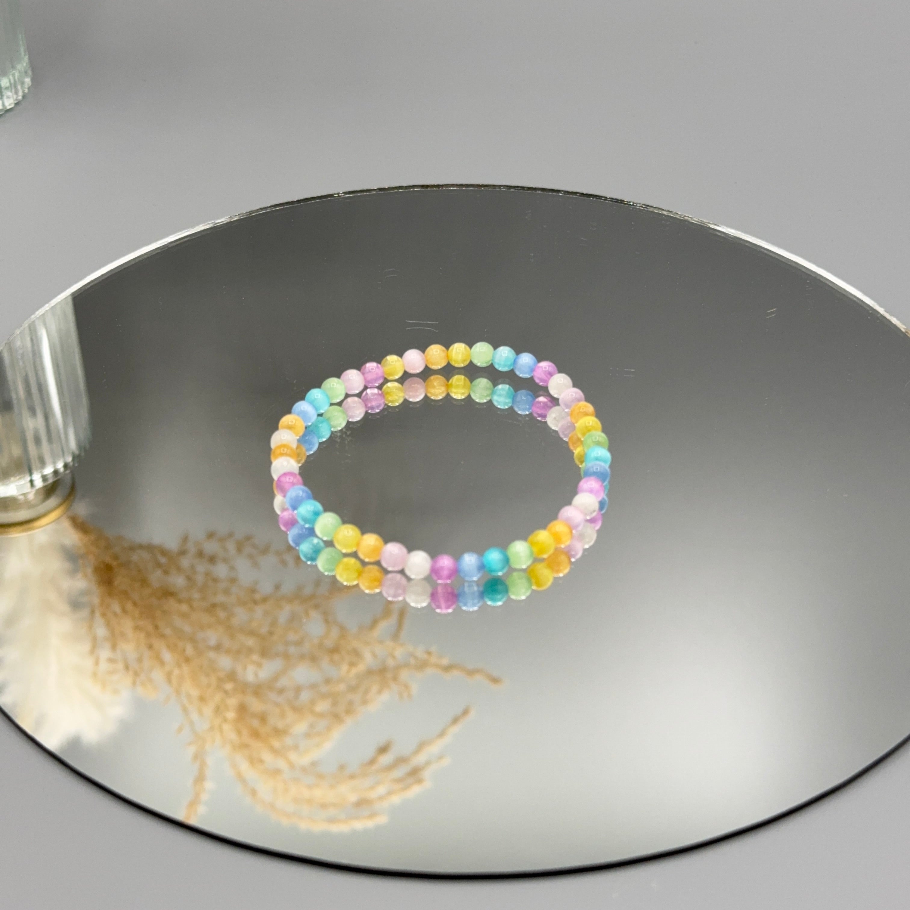 Regenbogenarmband - Selenit bunt