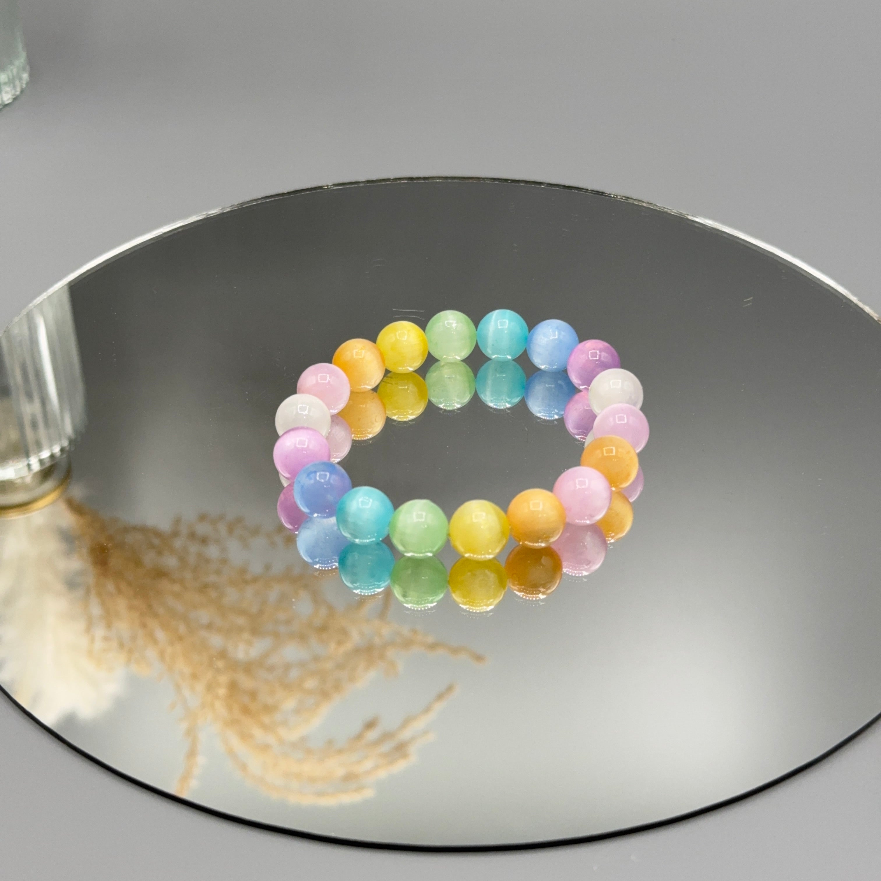 Regenbogenarmband - Selenit bunt