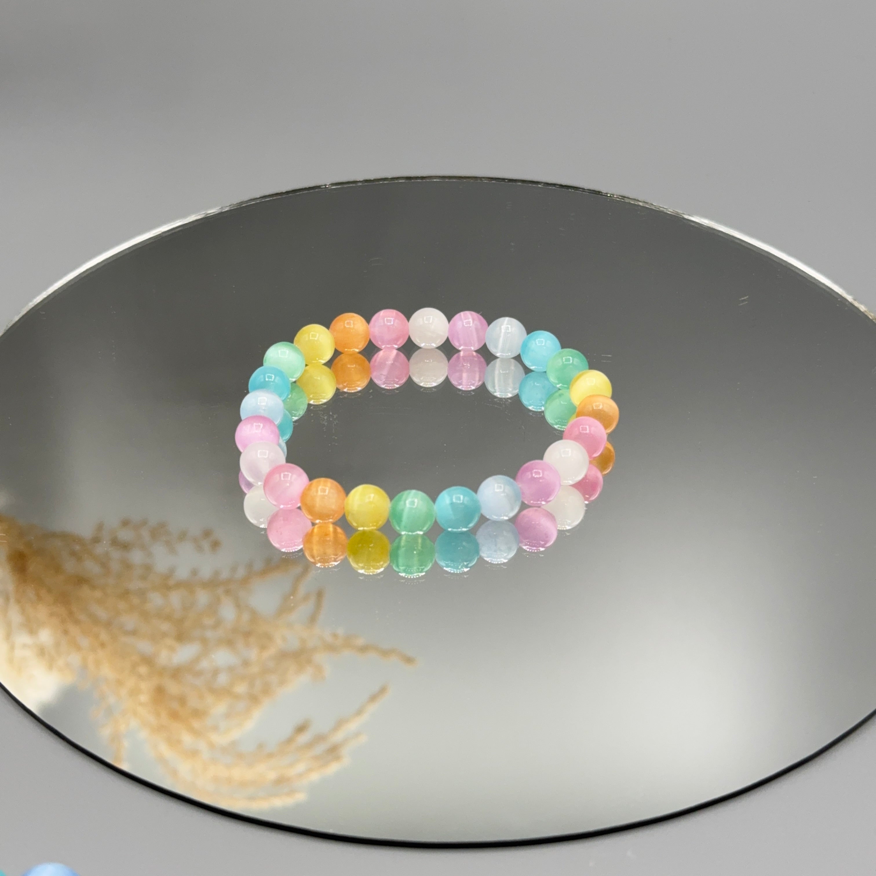 Regenbogenarmband - Selenit bunt