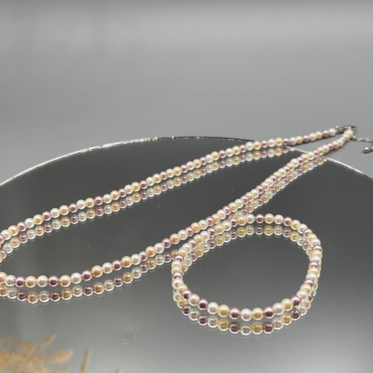 Muschelkernperlen Schmuckset multicolor