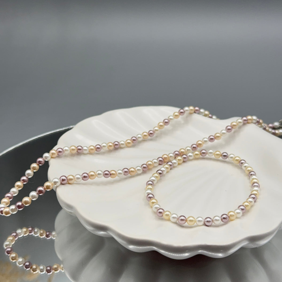 Muschelkernperlen Schmuckset multicolor