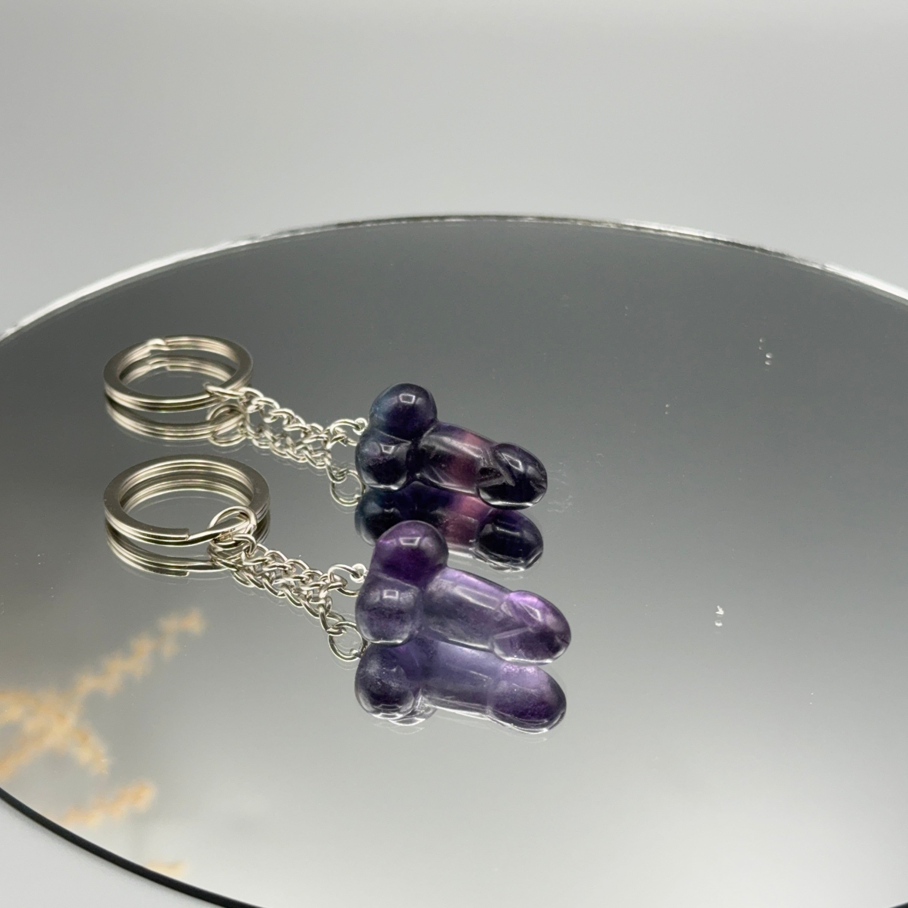 Schlüsselanhänger Phallus Fluorit