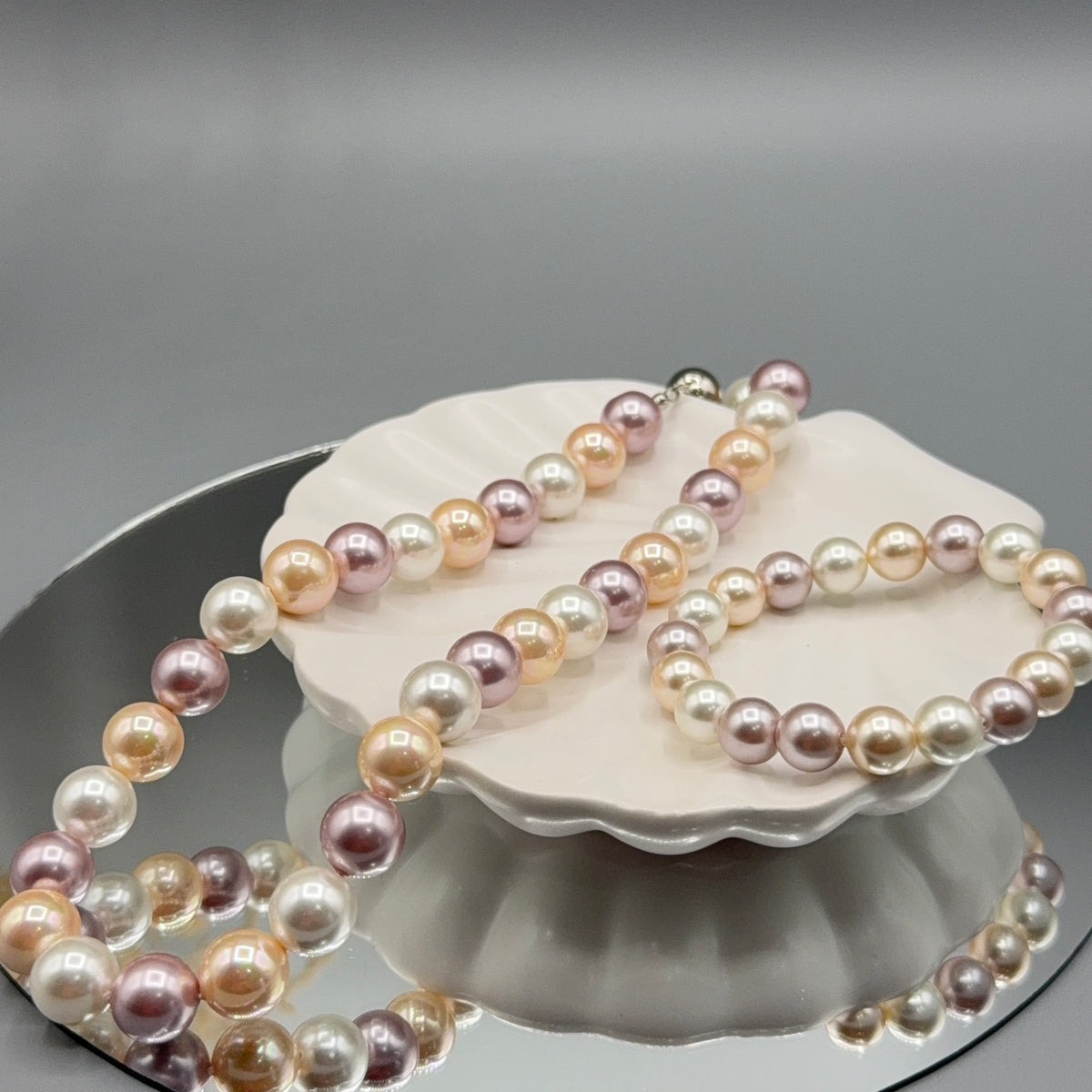 Muschelkernperlen Schmuckset multicolor