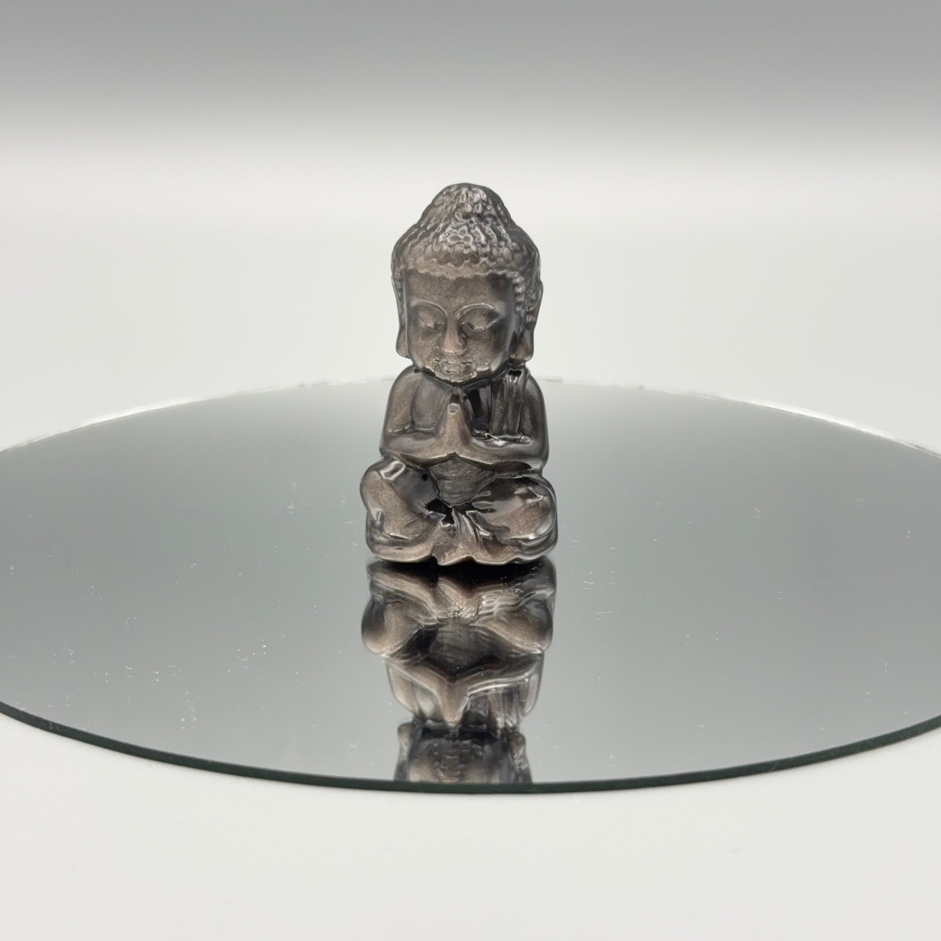 Silber Obsidian Buddha