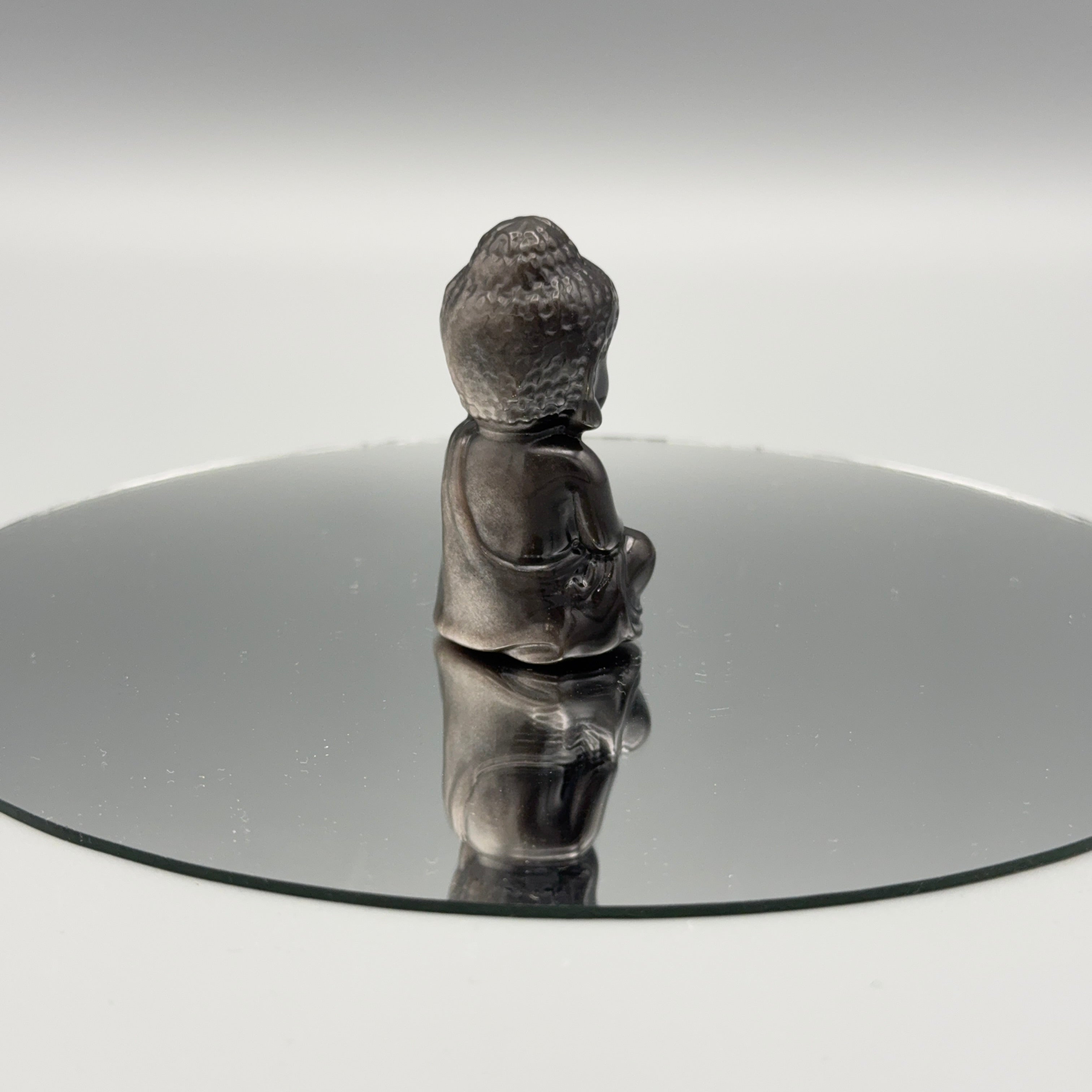 Silber Obsidian Buddha