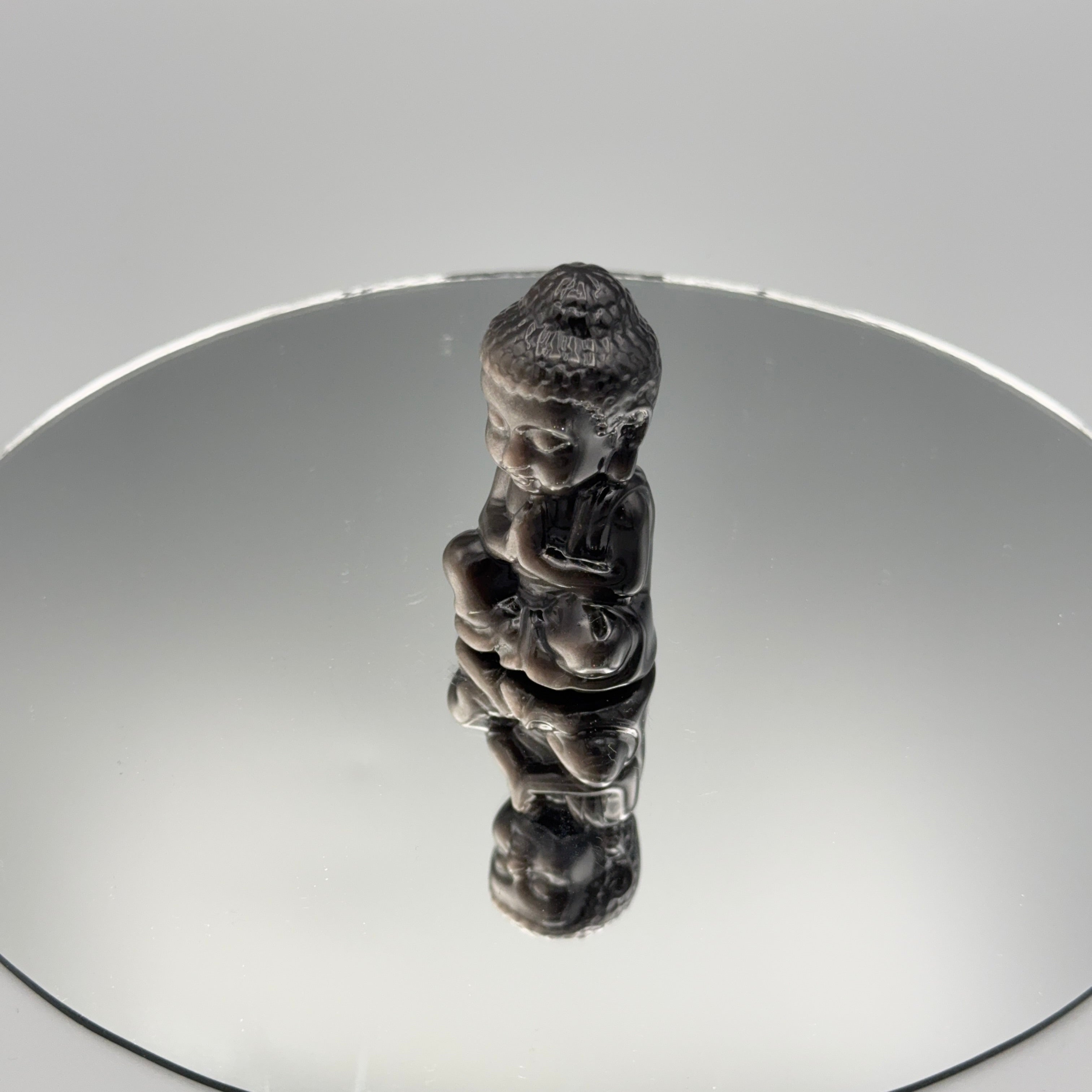 Silber Obsidian Buddha