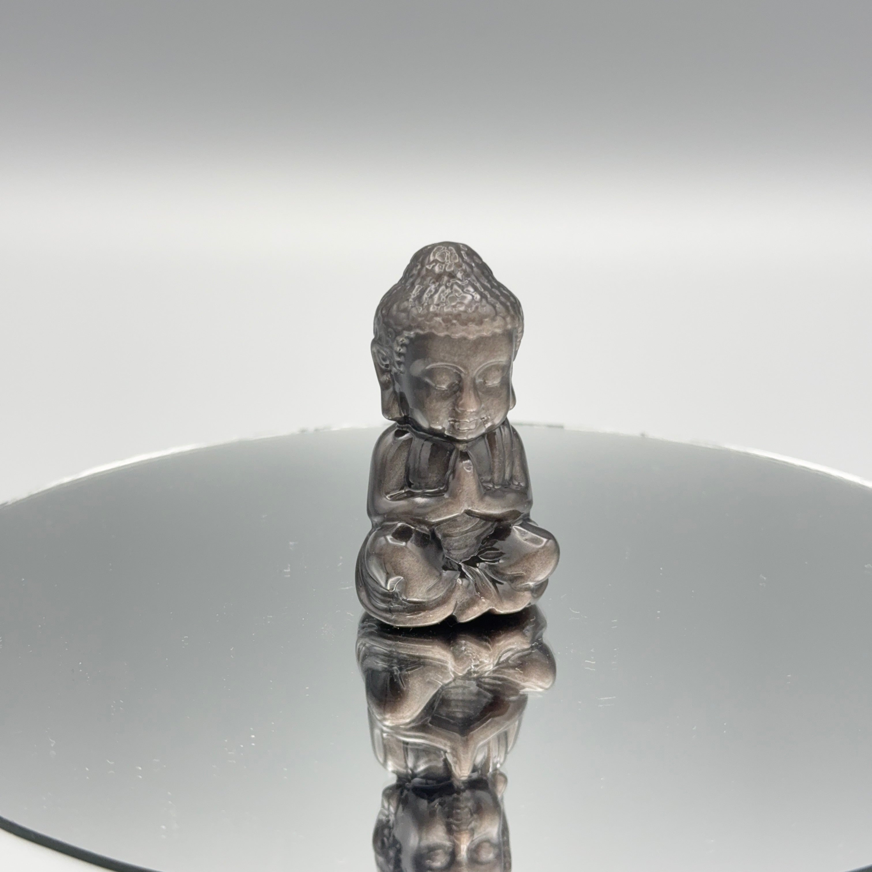 Silber Obsidian Buddha