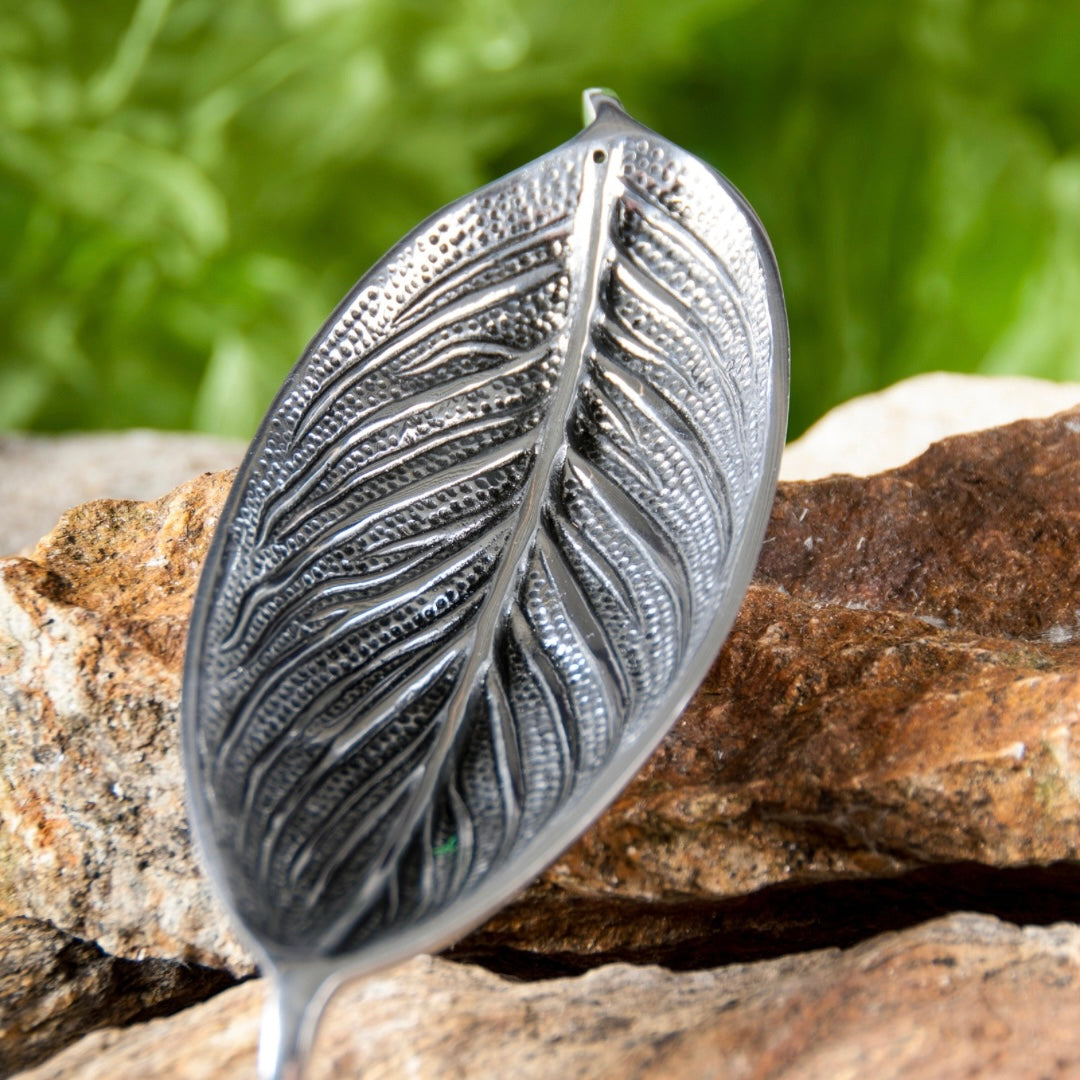 Räucherstäbchenhalter Blatt – Silber